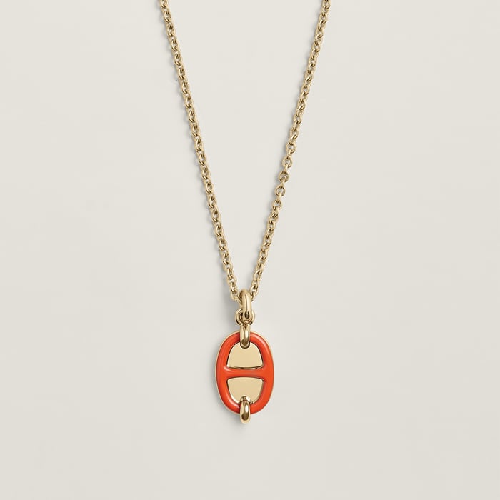 Orange Passion Mini Maillon Pendant, Small Model