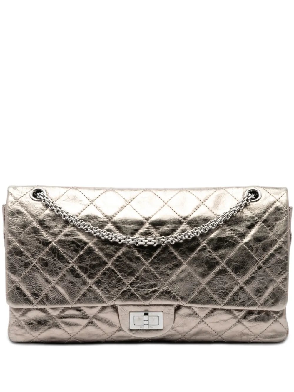 2006-2008 Metallic Aged Calfskin Reissue 2.55 Double Flap 227 shoulder bag