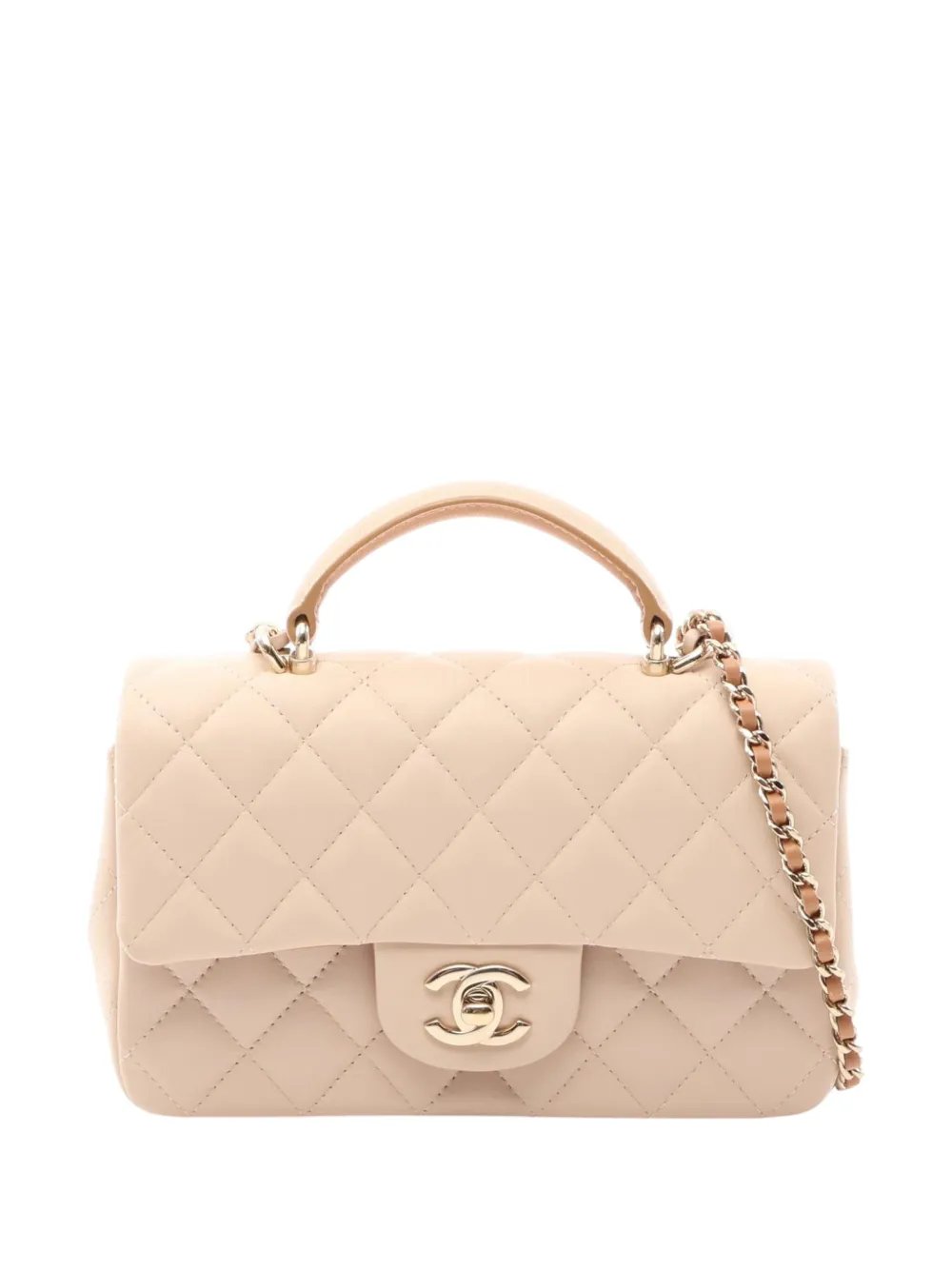 2021-2026 Mini Rectangular Classic Lambskin Top Handle Flap satchel