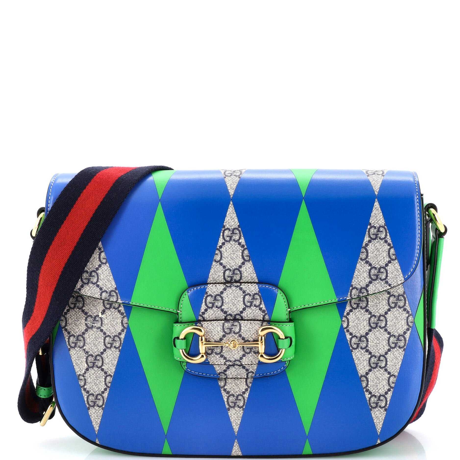 Gucci Horsebit 1955 Shoulder Bag Printed GG Coated Canvas Large