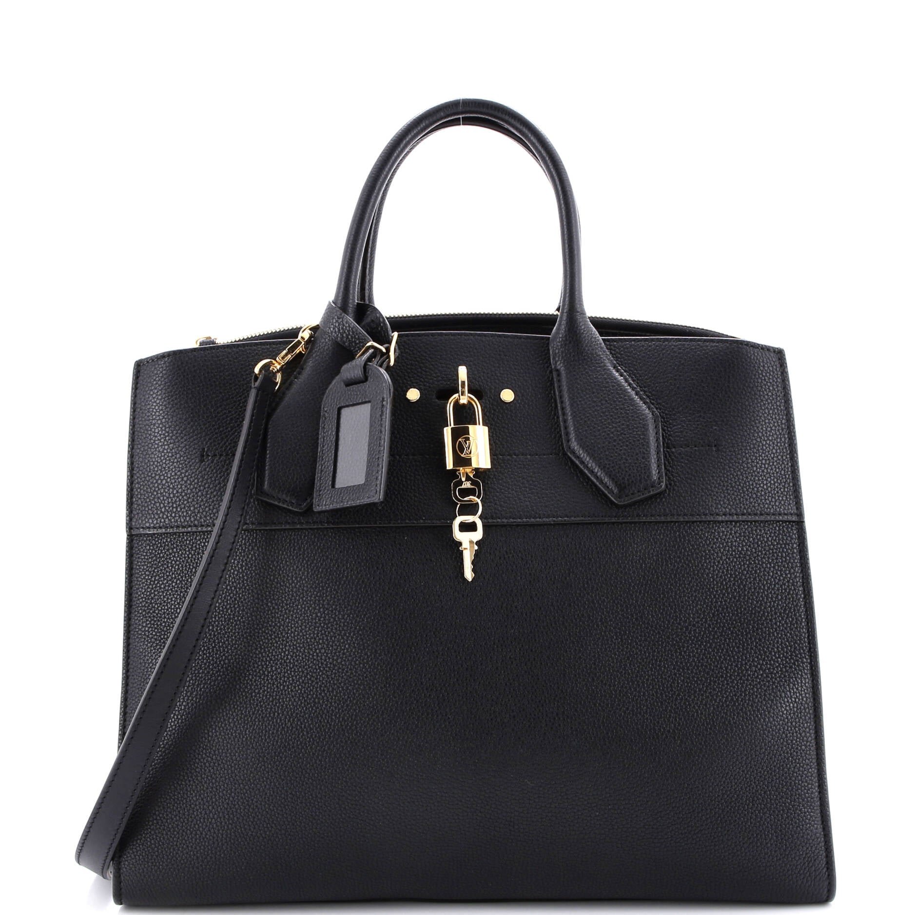 Louis Vuitton City Steamer Handbag Leather GM