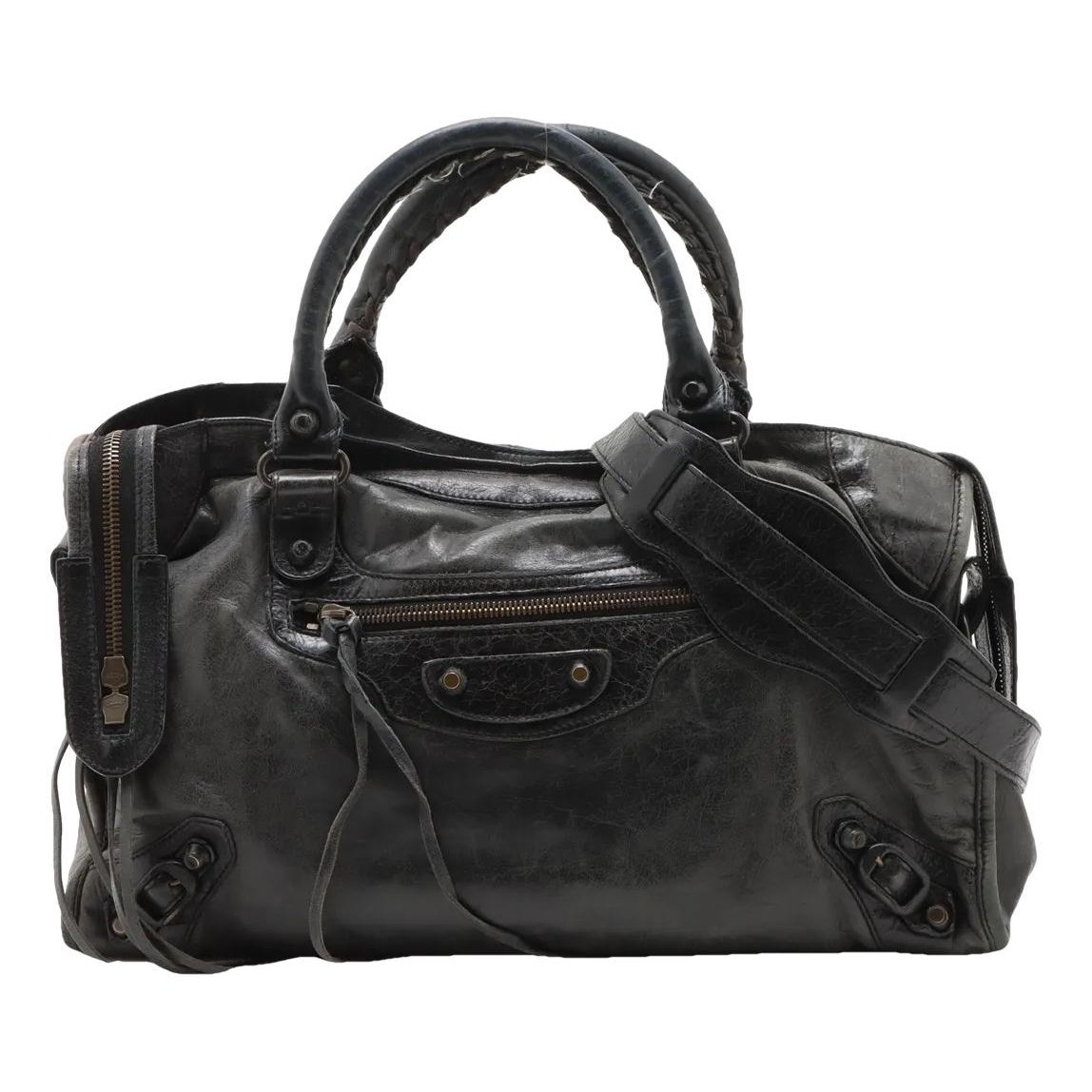 City leather handbag