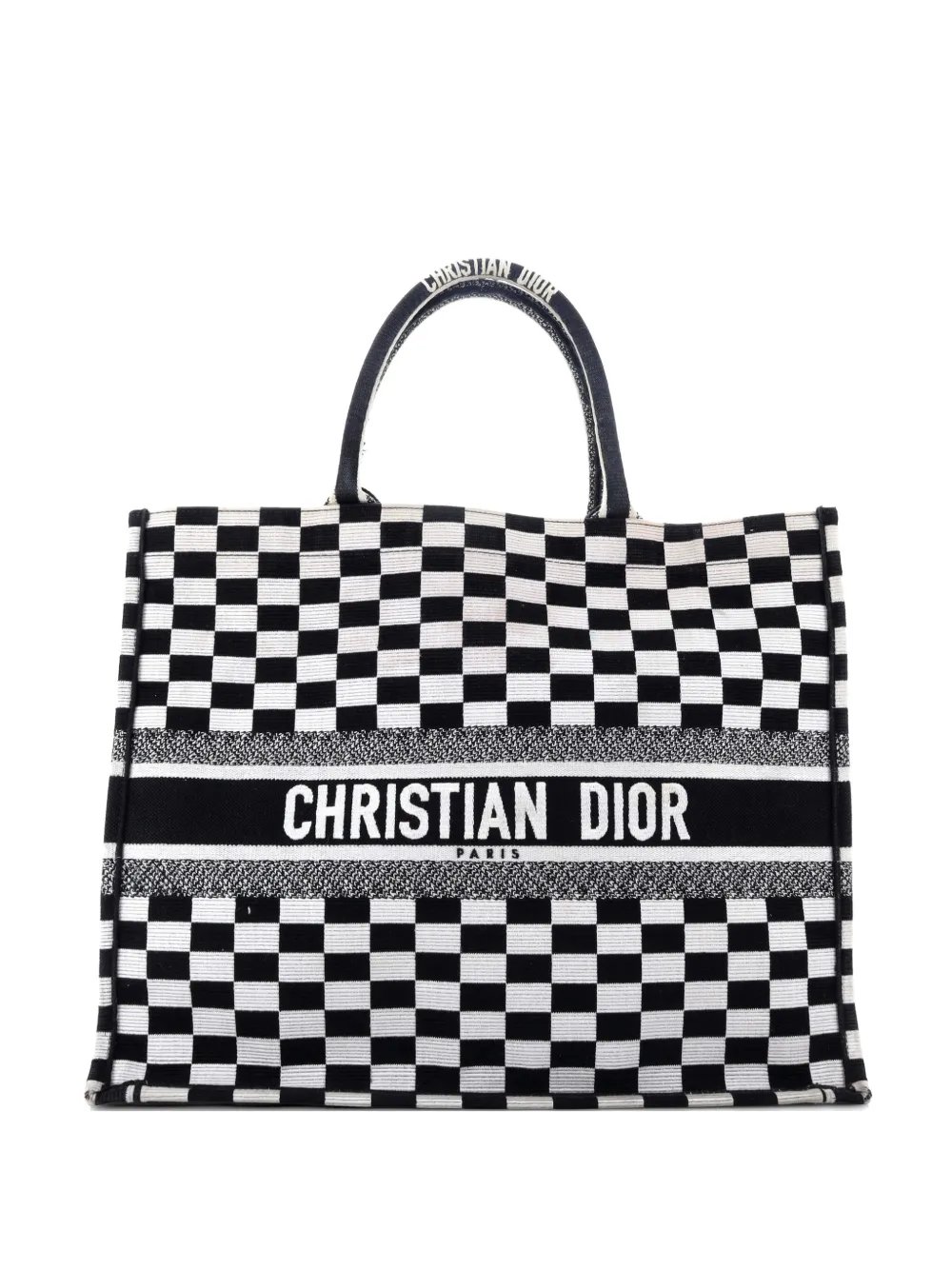 Book Check Canvas Large tote bag