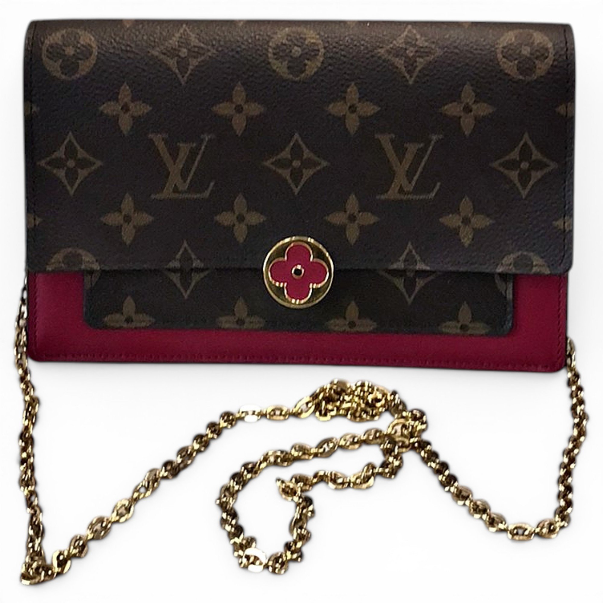 Flore chain leather crossbody bag
