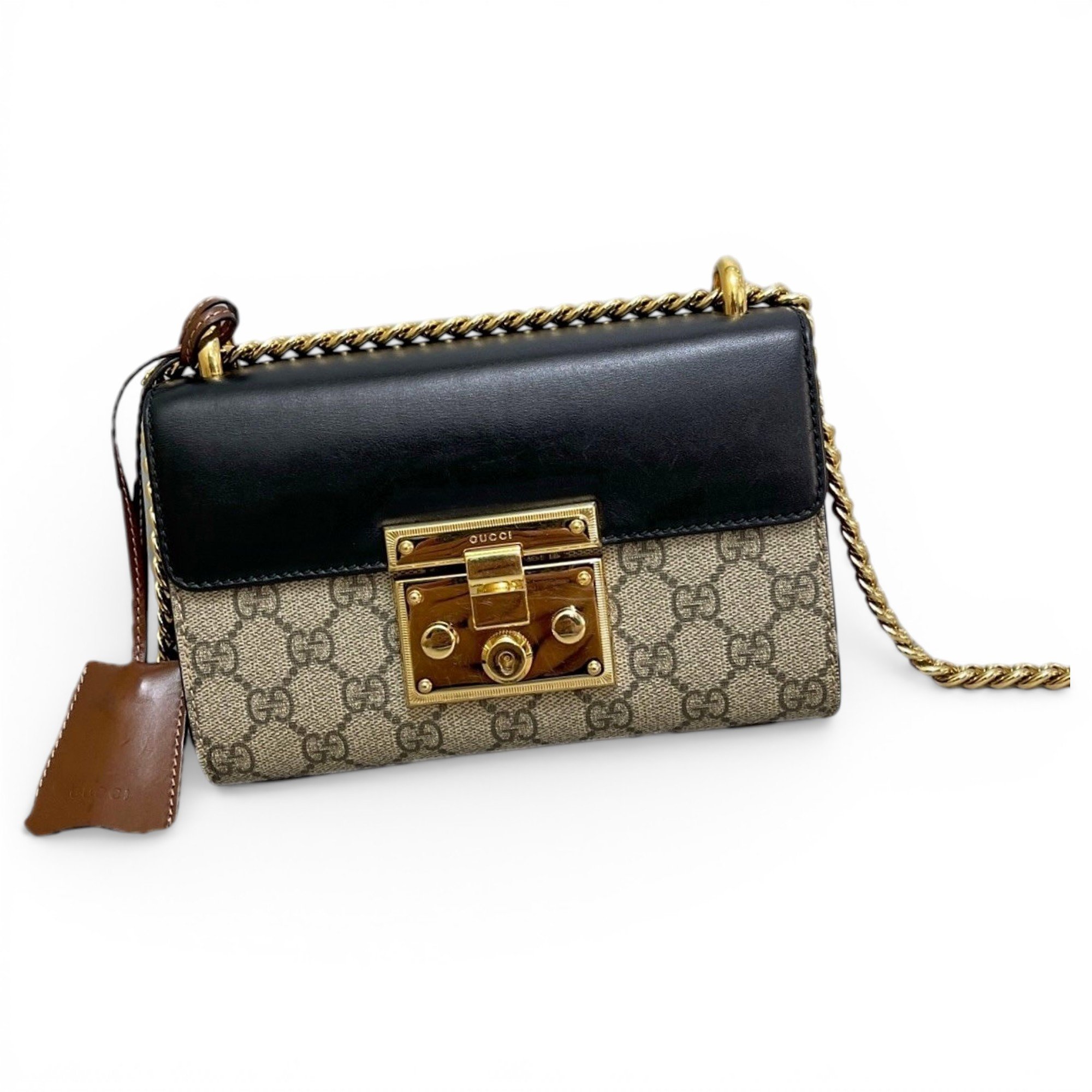 Padlock leather handbag