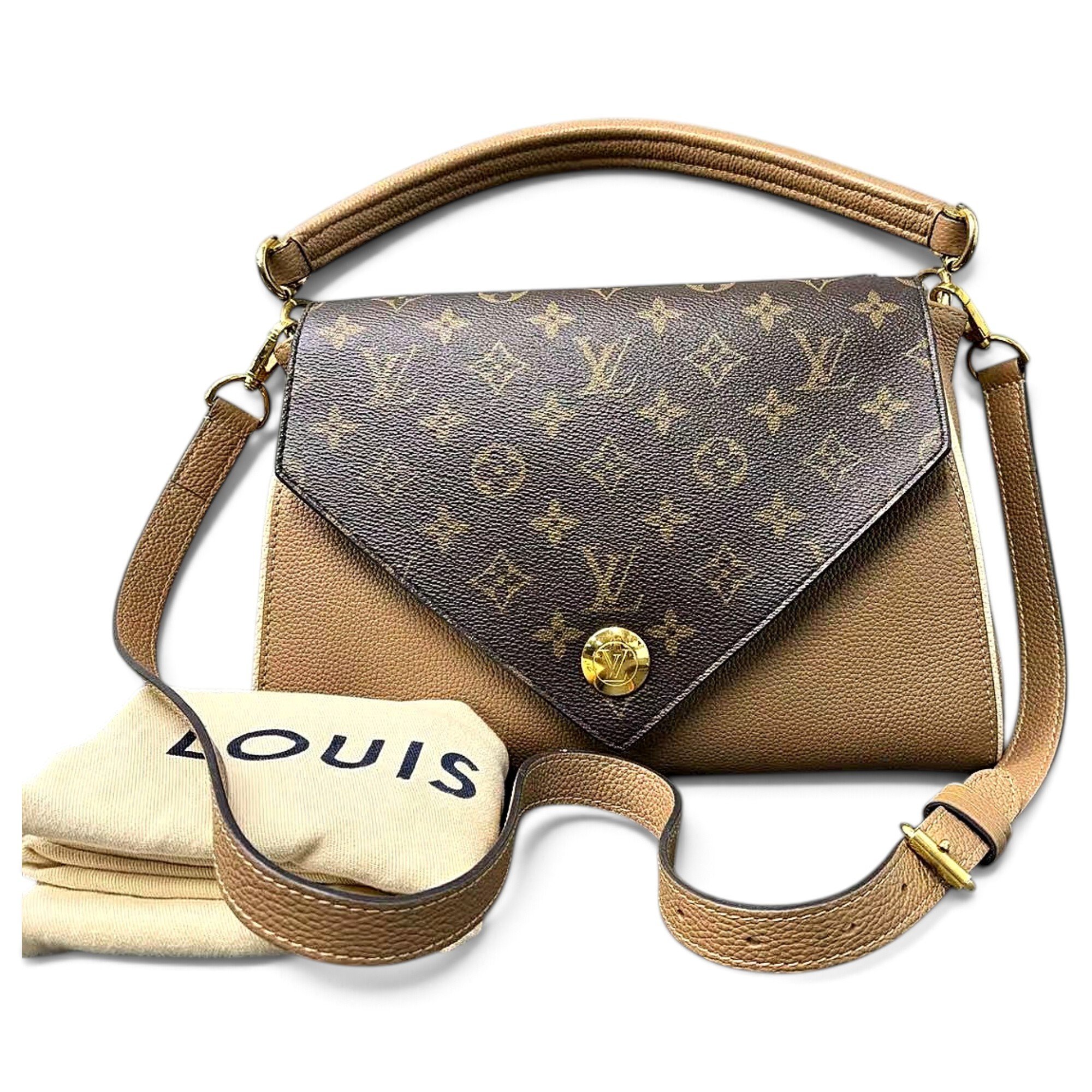 Double V leather handbag