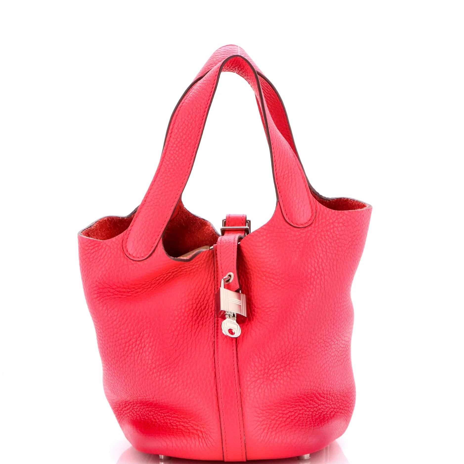 Hermes Picotin 18 Handbag Pink Clemence Leather 2020