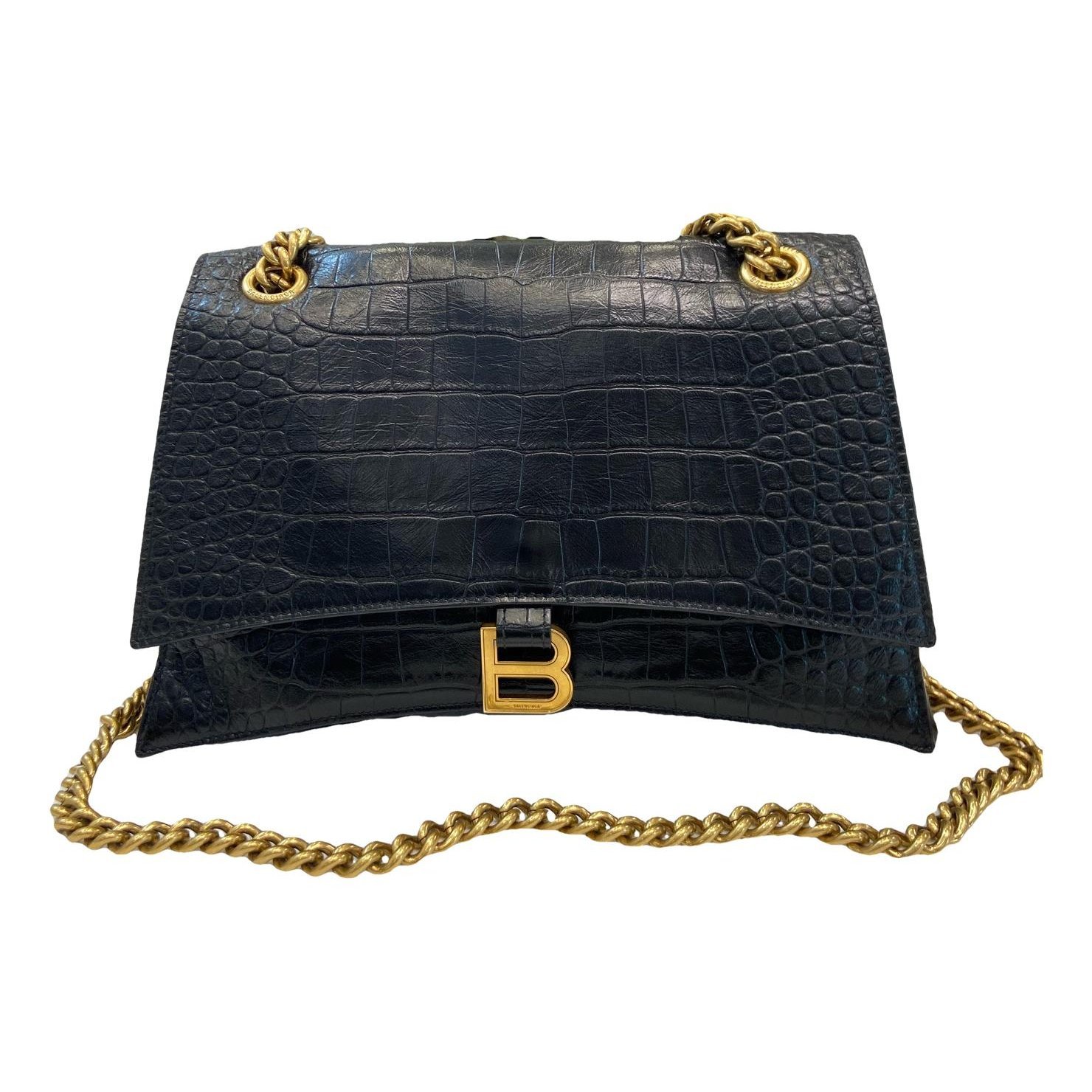 Crush leather handbag