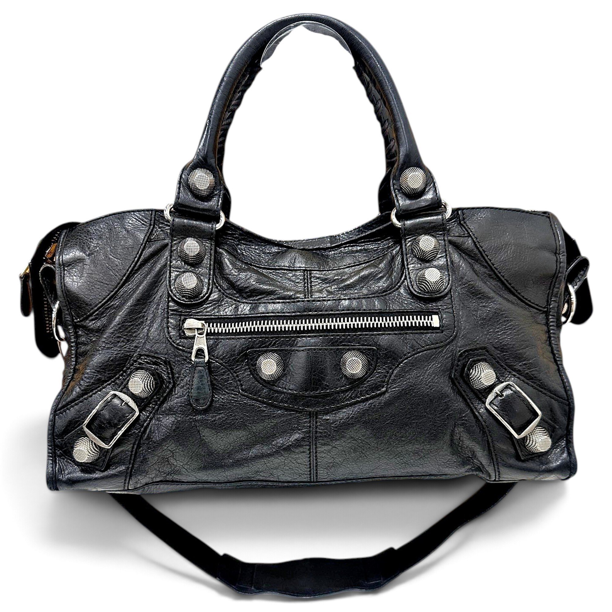 City leather handbag