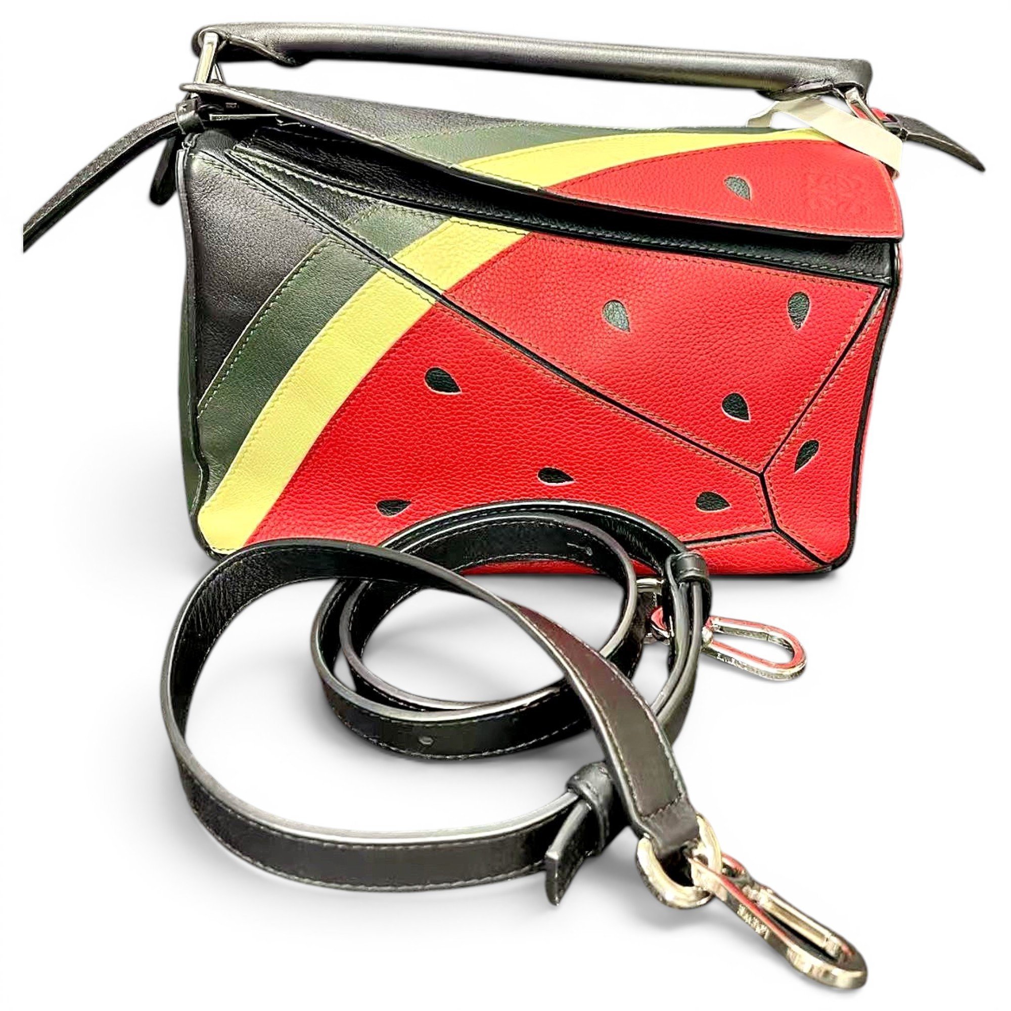 Puzzle leather handbag