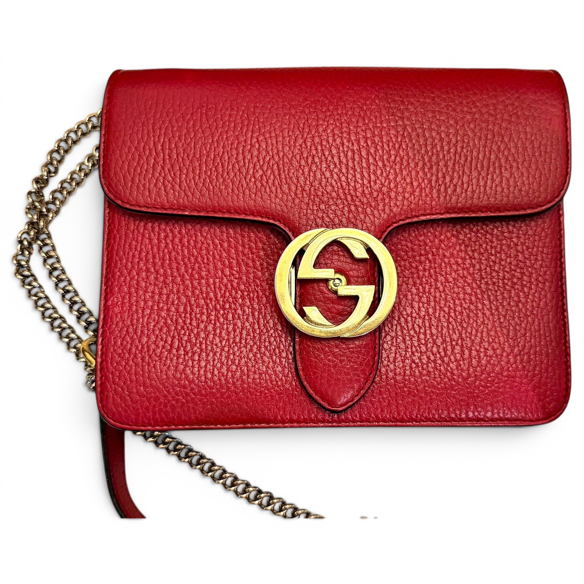 Interlocking leather bag