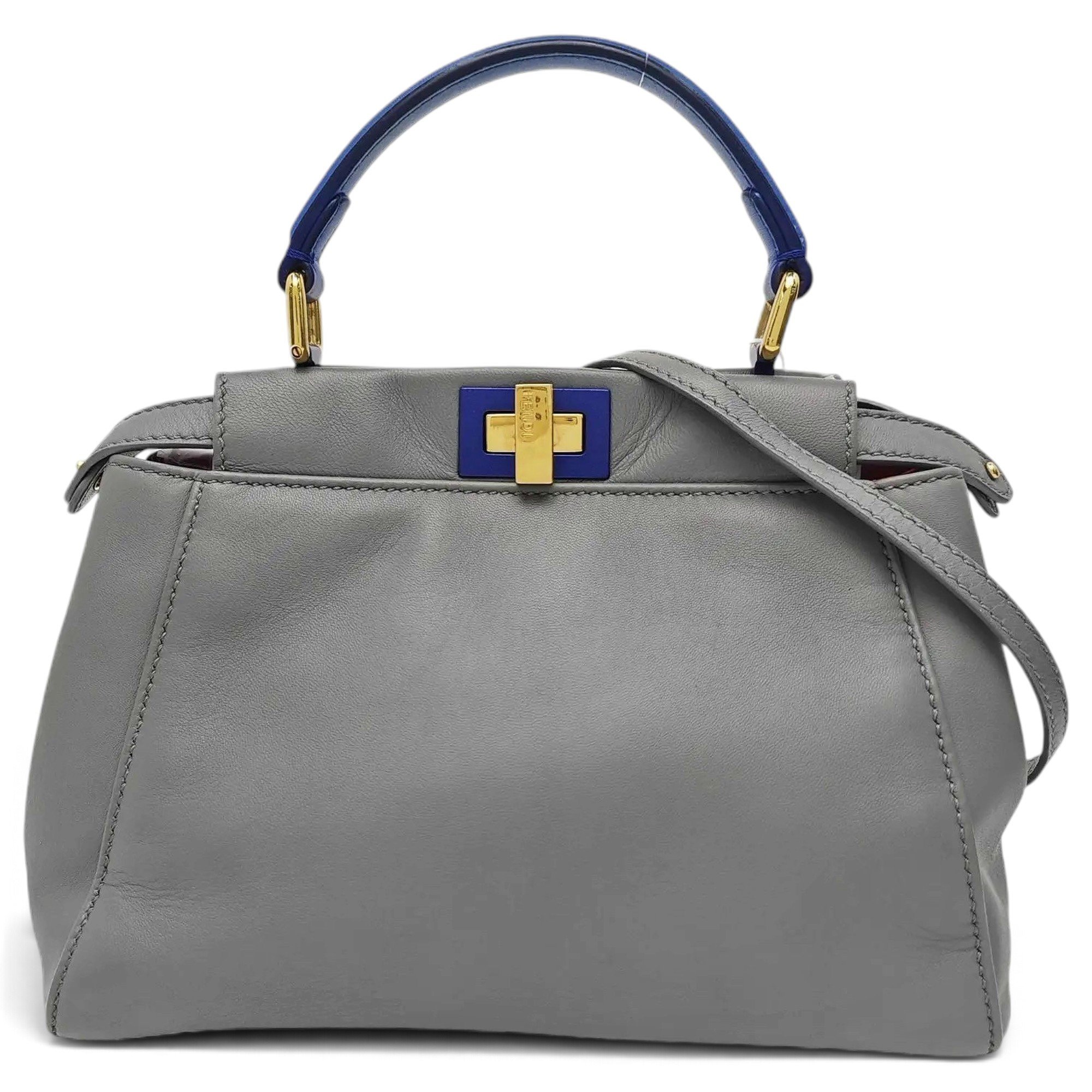 Peekaboo leather clutch bag