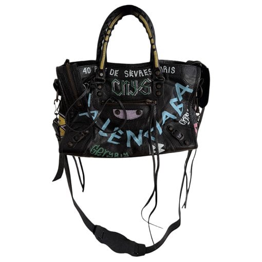 City leather handbag