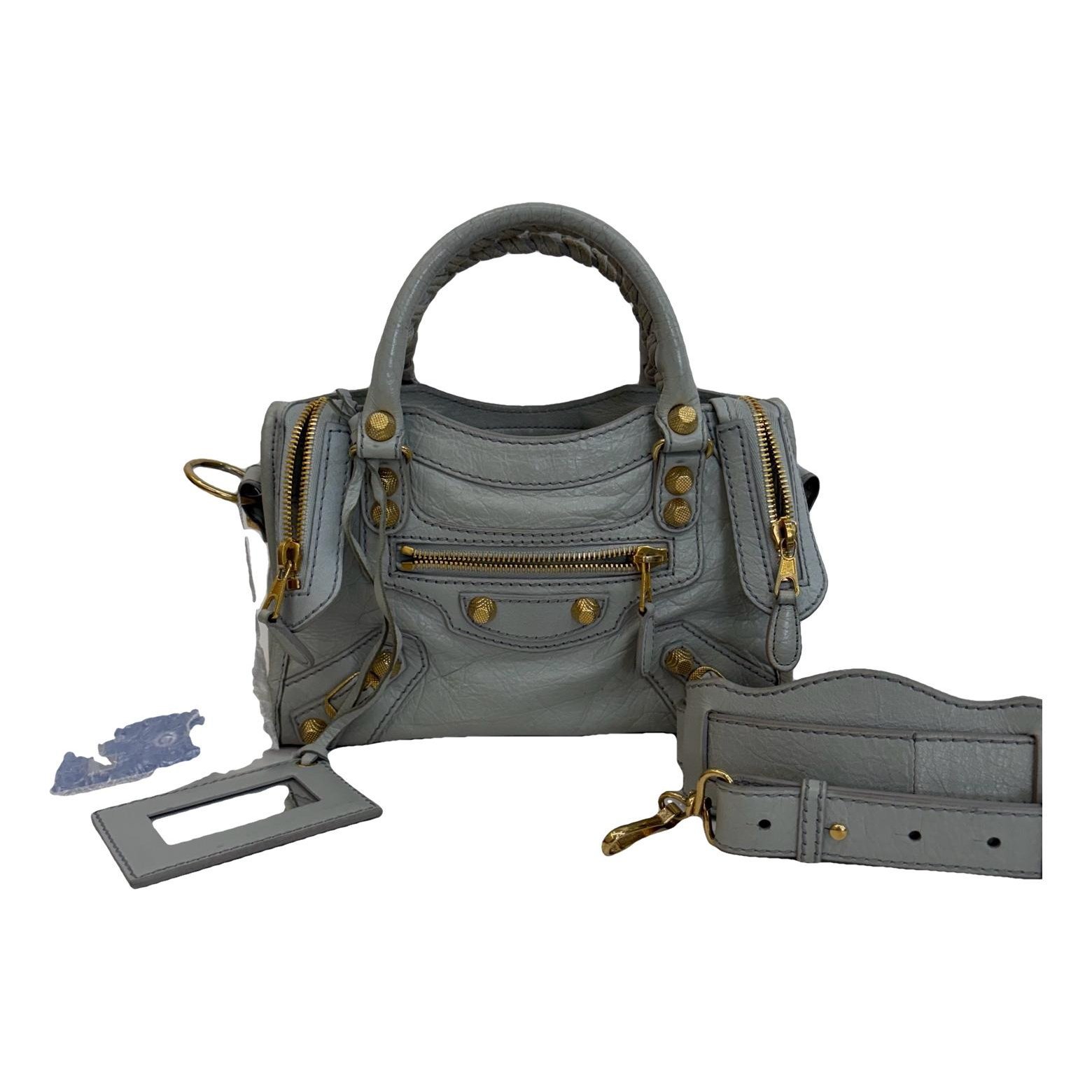 City leather handbag