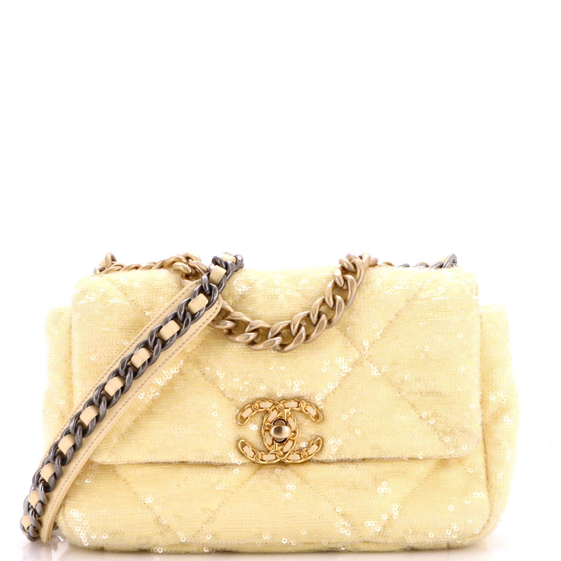 19 Flap Bag Quilted Sequins Medium