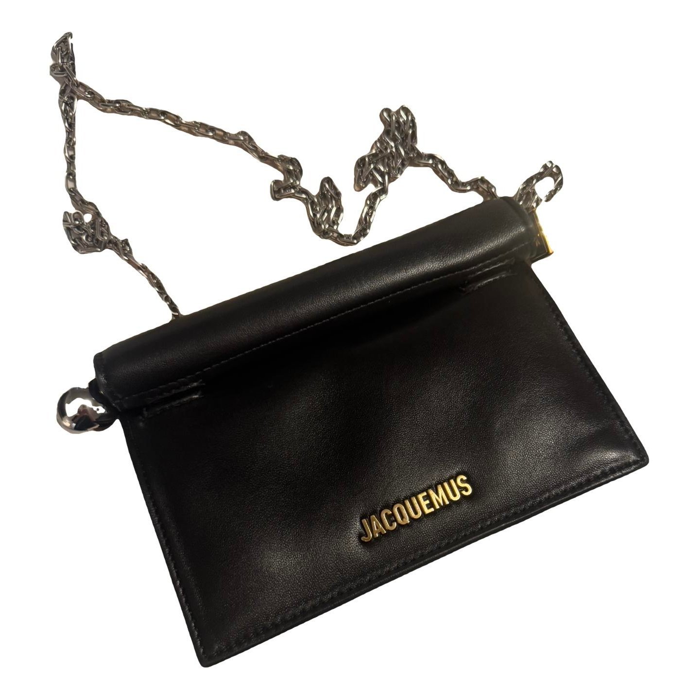 La Pochette Rond Carré leather clutch bag