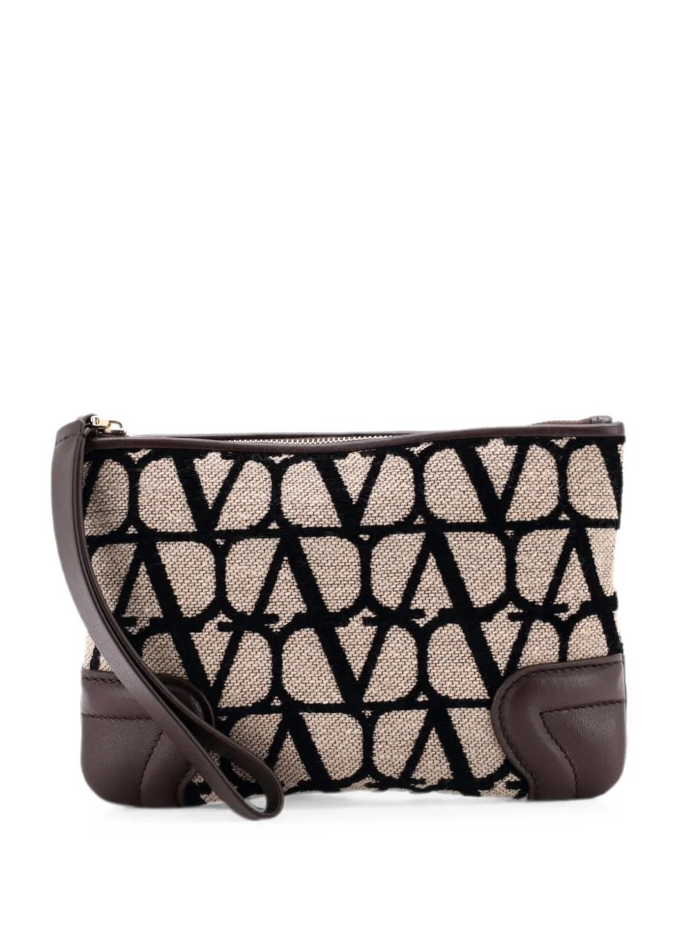 Wristlet Pouch Iconographe Canvas and Leather clutch bag