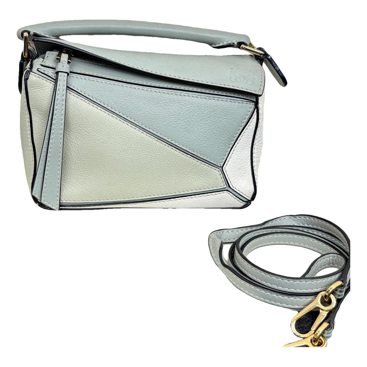 Puzzle leather handbag