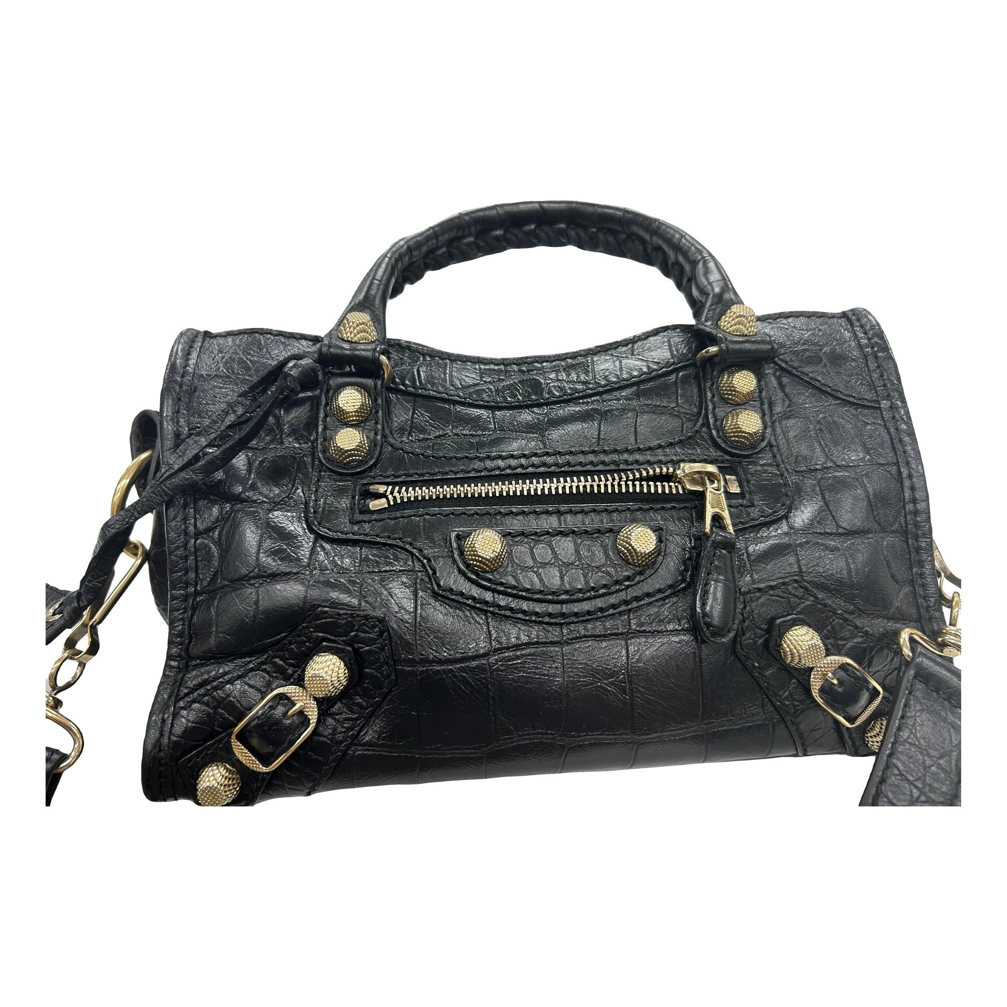 Classic Metalic leather handbag