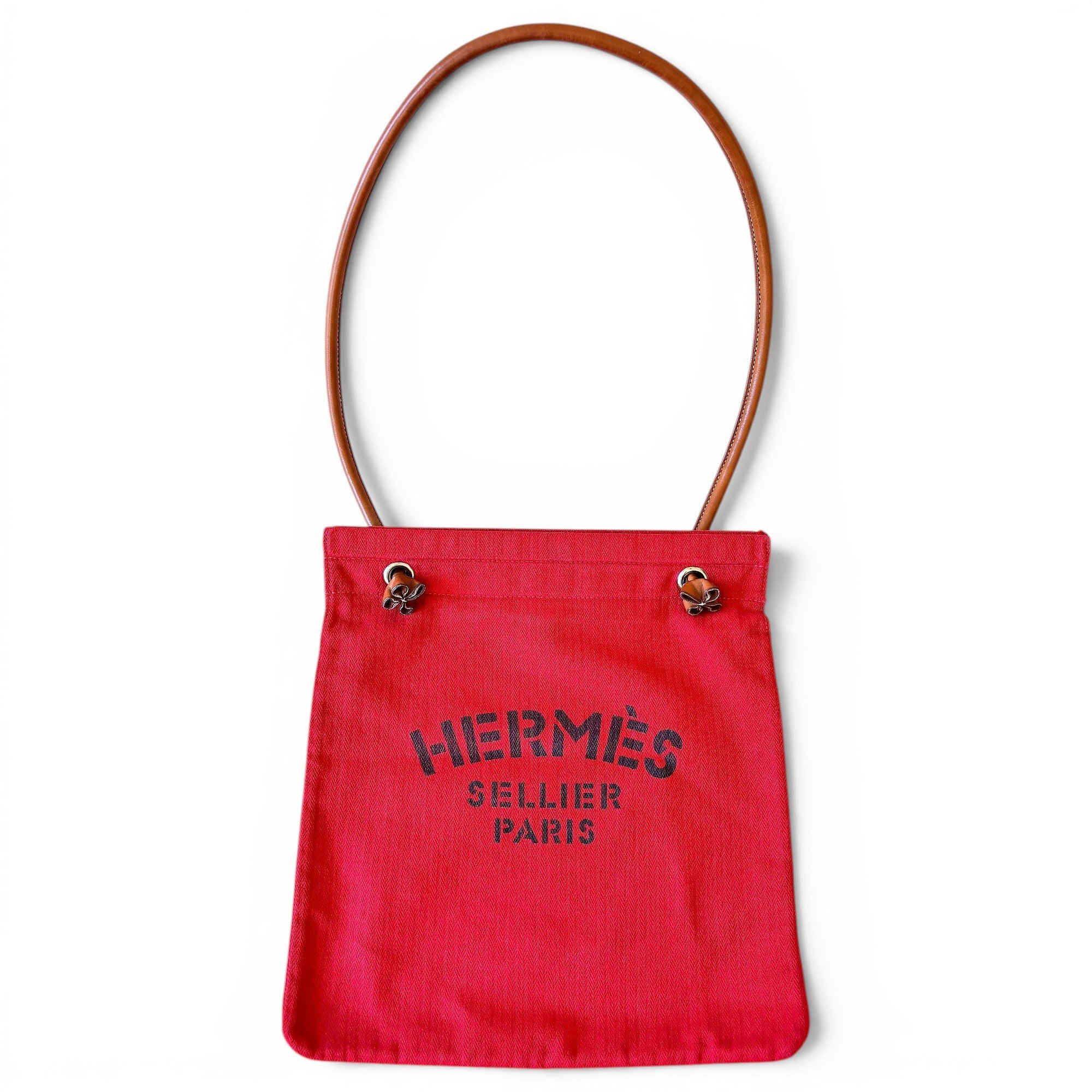 Hermes Aline Handbag Beige Toile Chevron 1947