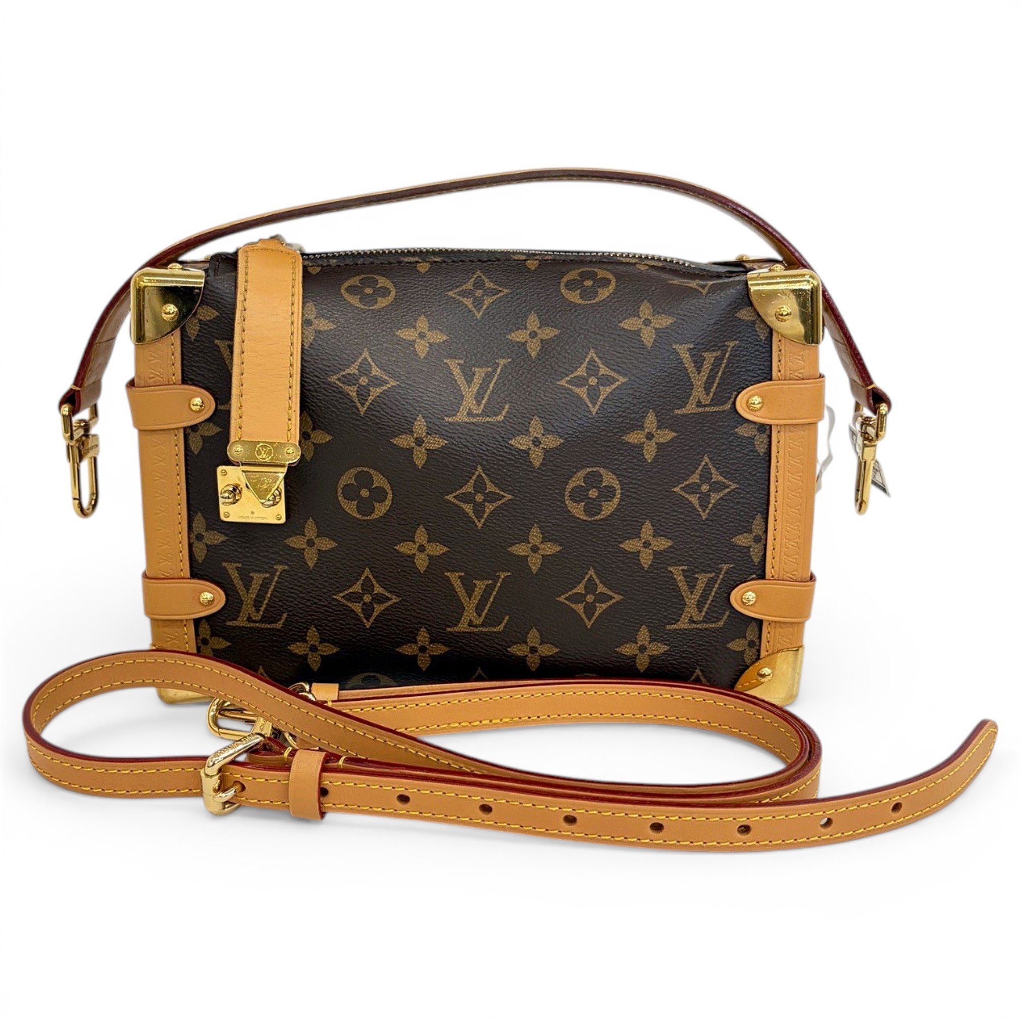 Side Trunk leather handbag