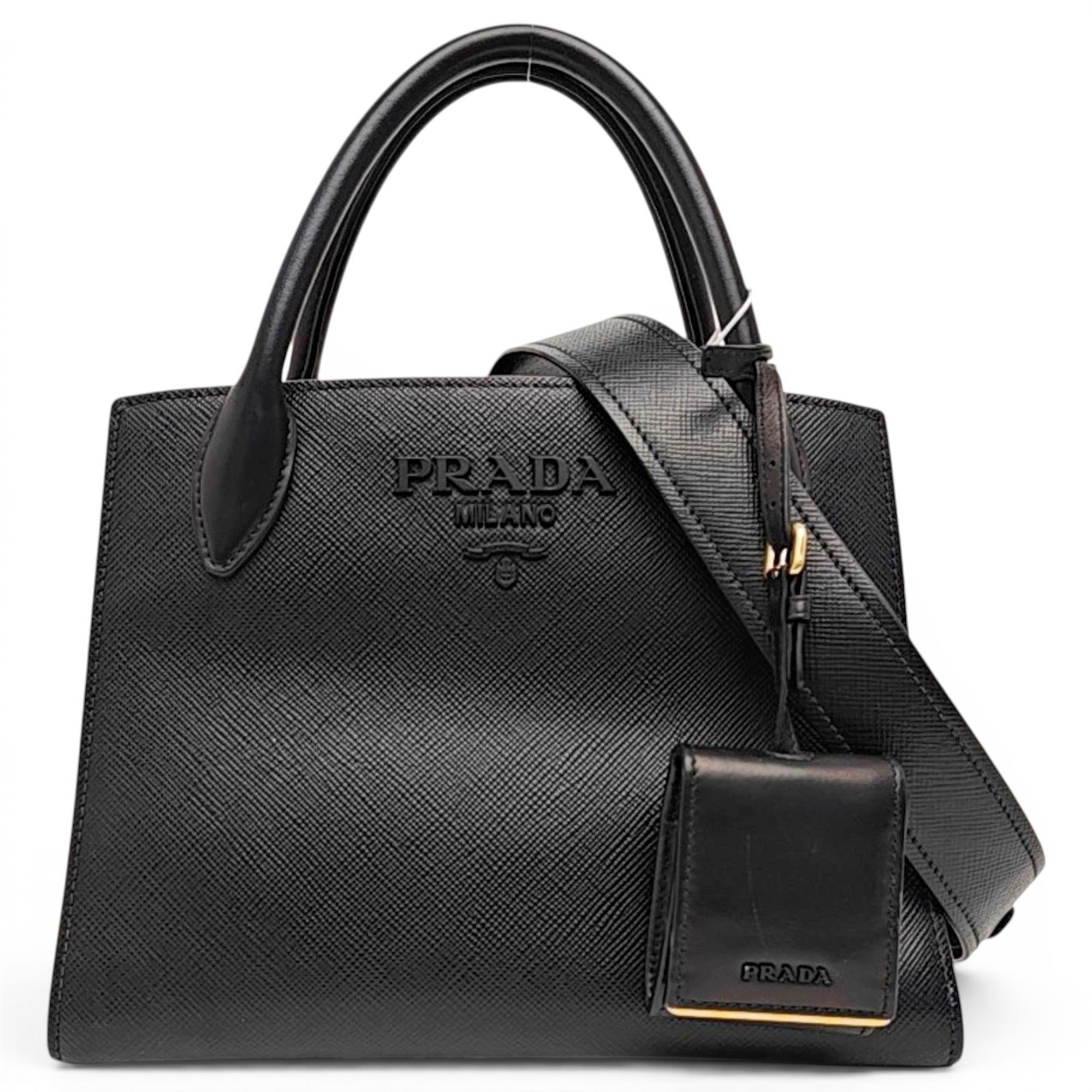 Monochrome leather handbag