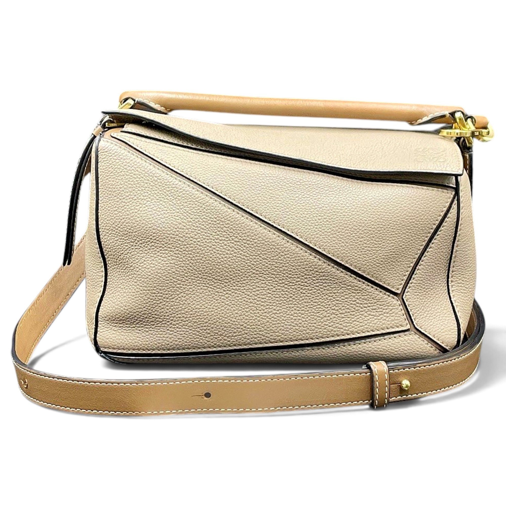 Puzzle leather handbag