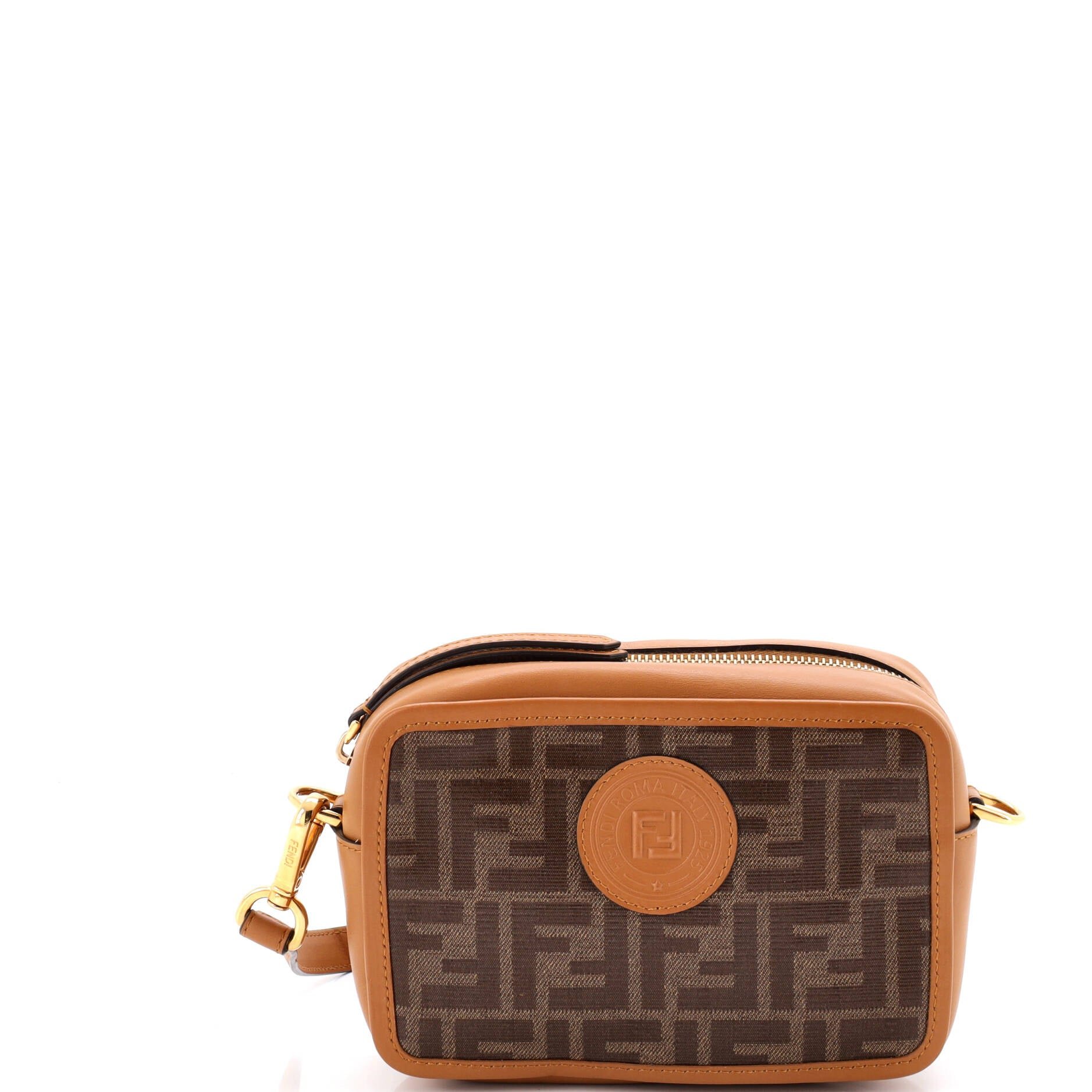 FF Logo Stamp Camera Bag Zucca Coated Canvas Mini