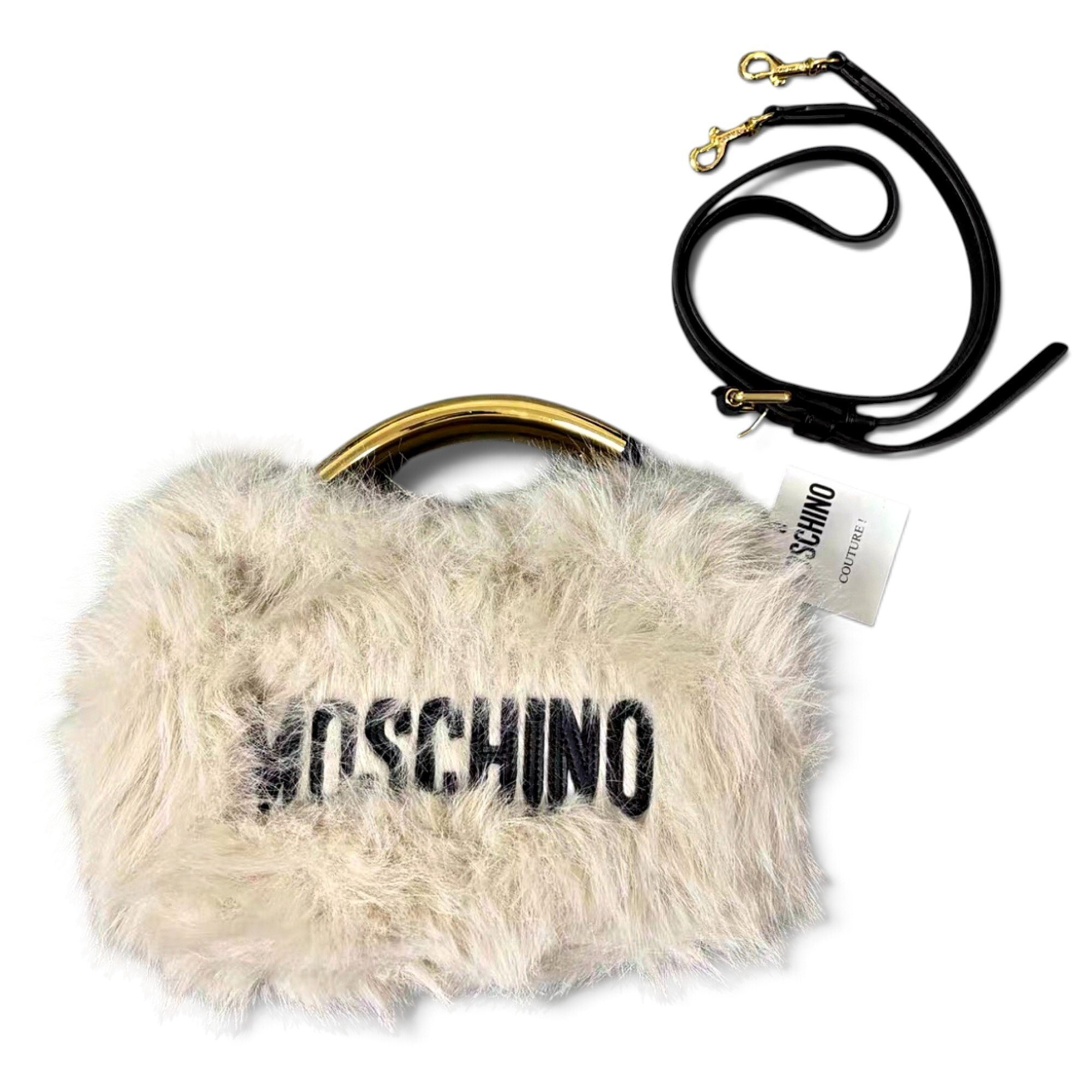 Biker faux fur crossbody bag