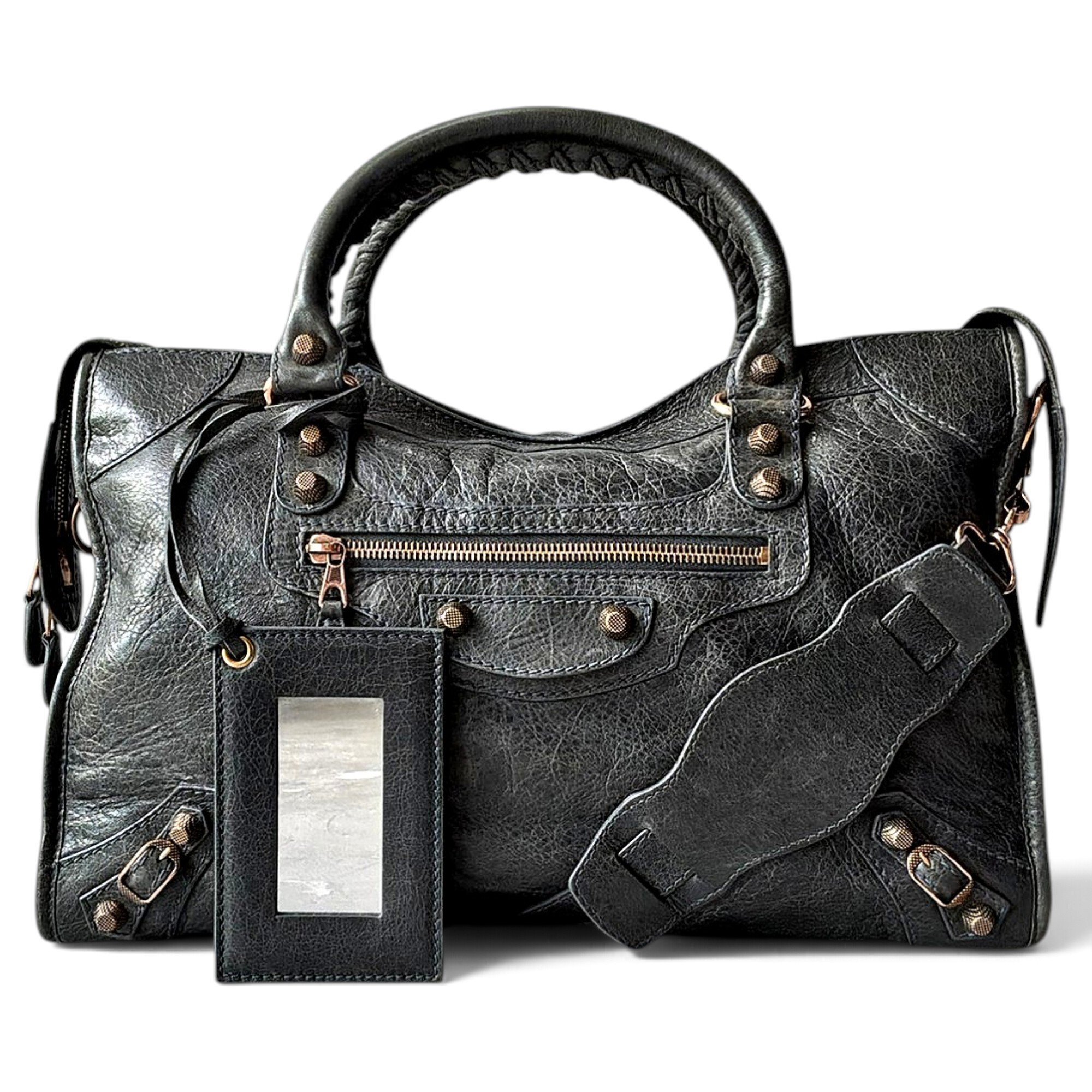 City leather handbag