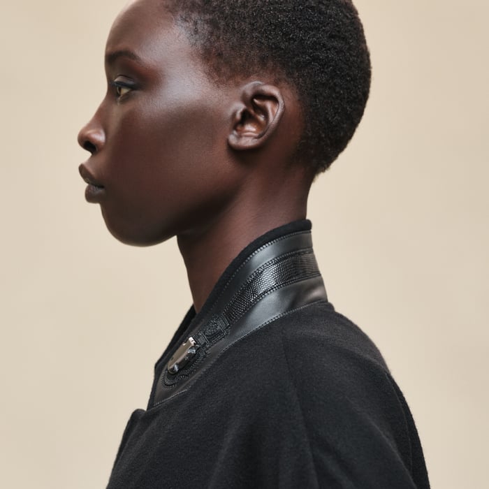 Noir Embroidered Coat