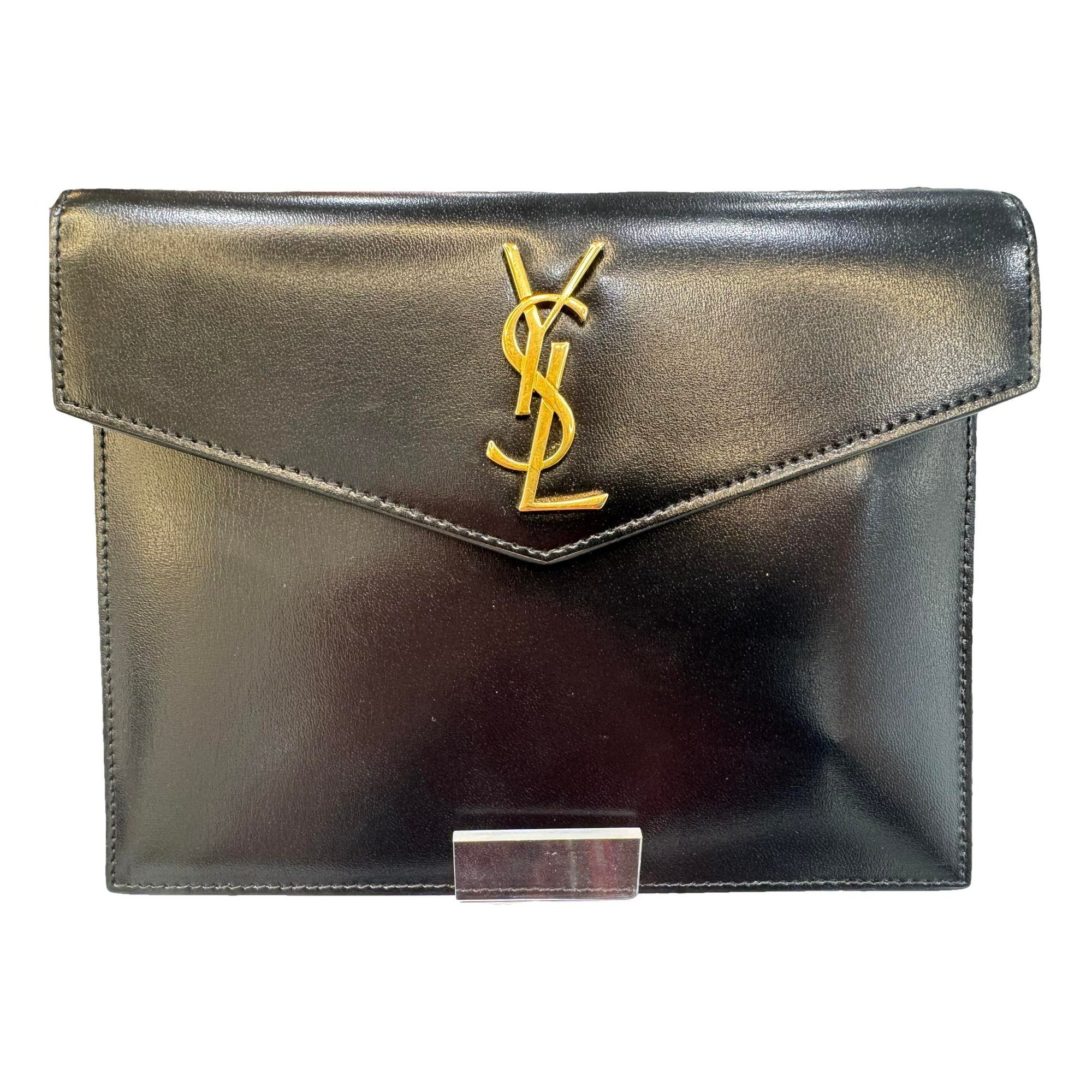 Leather clutch bag