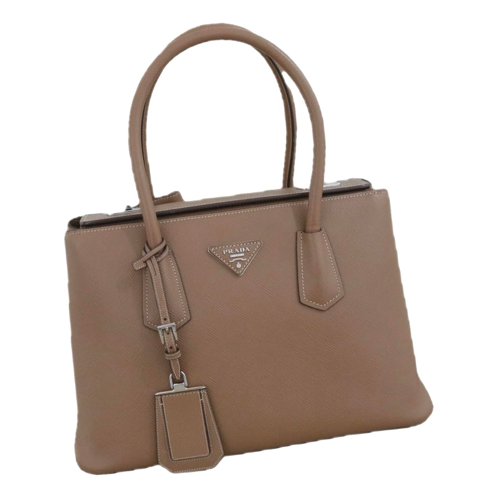 Double leather handbag