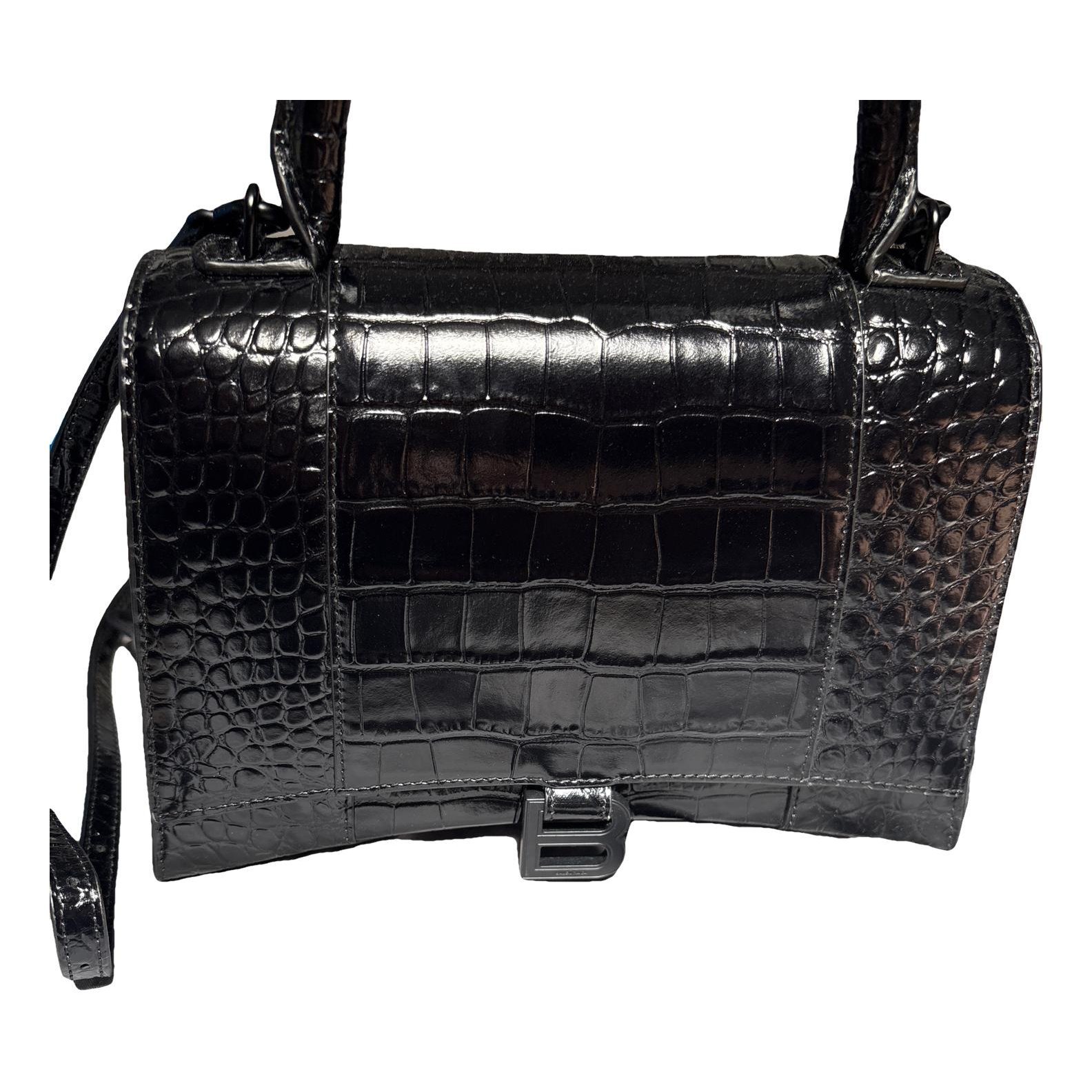 Hourglass leather handbag