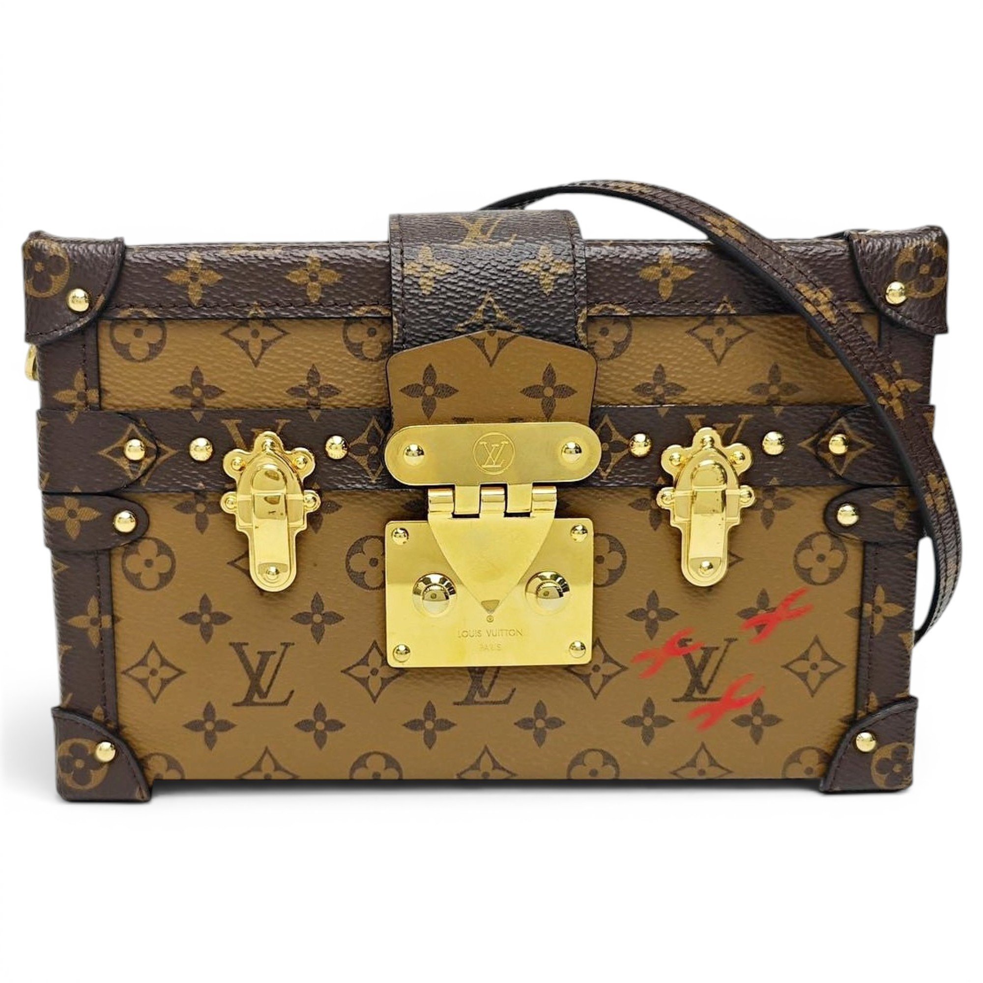 Petite Malle vinyl crossbody bag
