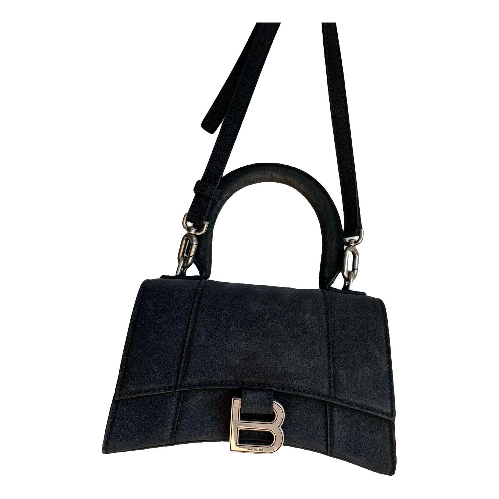 Hourglass leather handbag