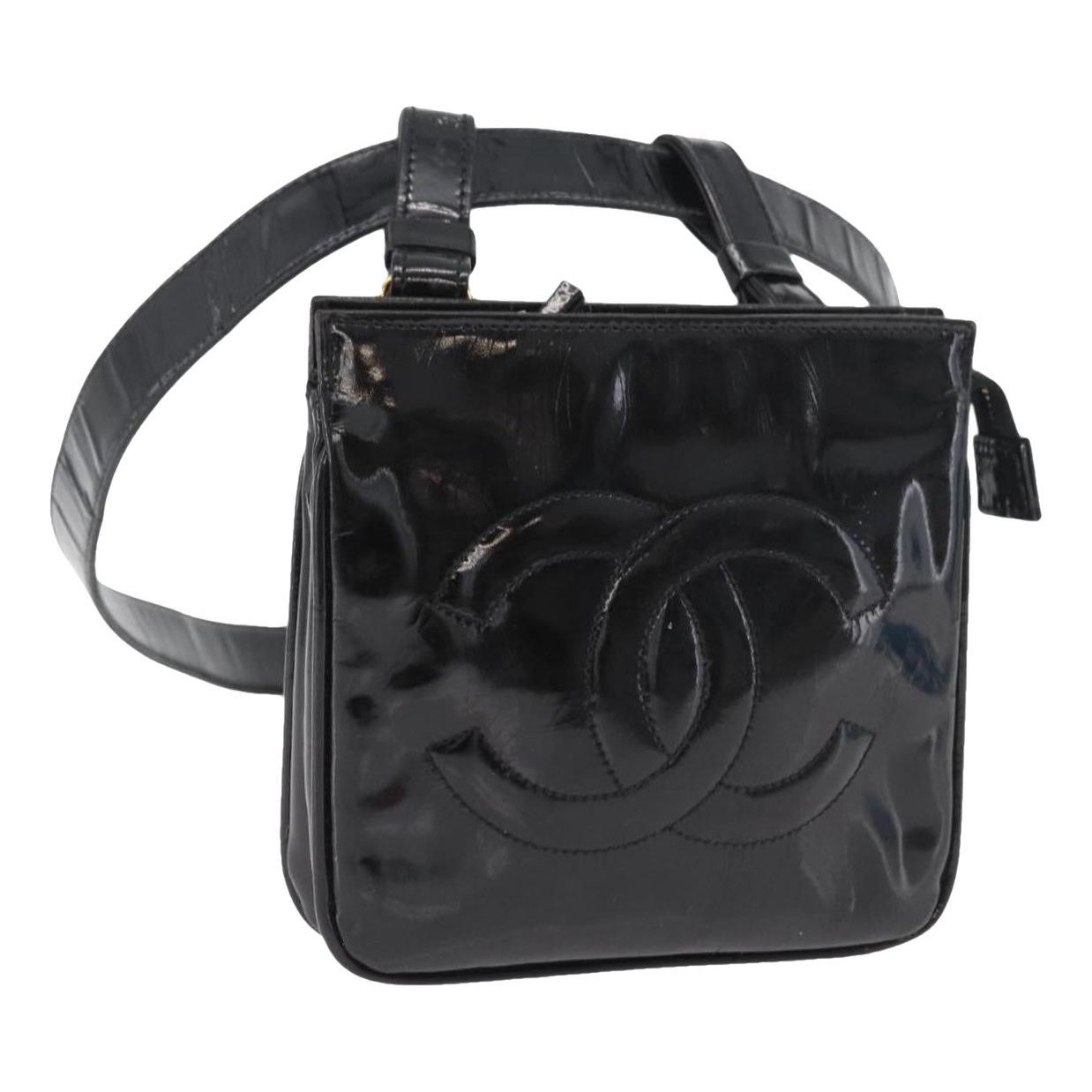Patent leather travel bag