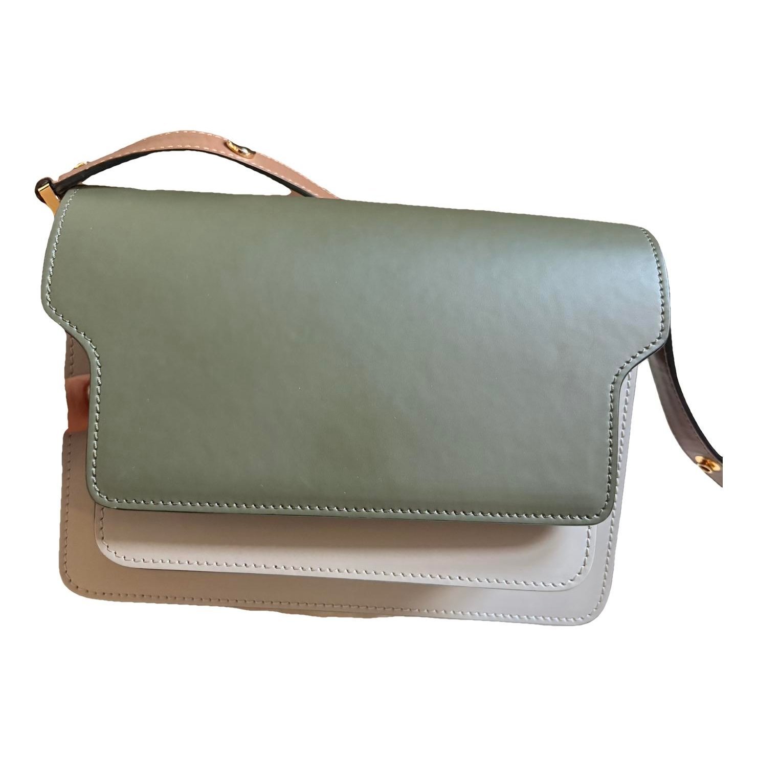 Trunk leather crossbody bag