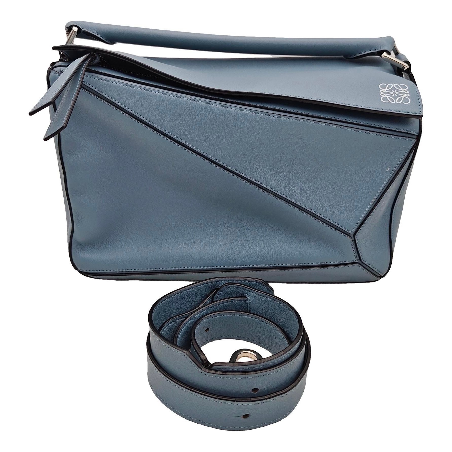 Puzzle leather handbag