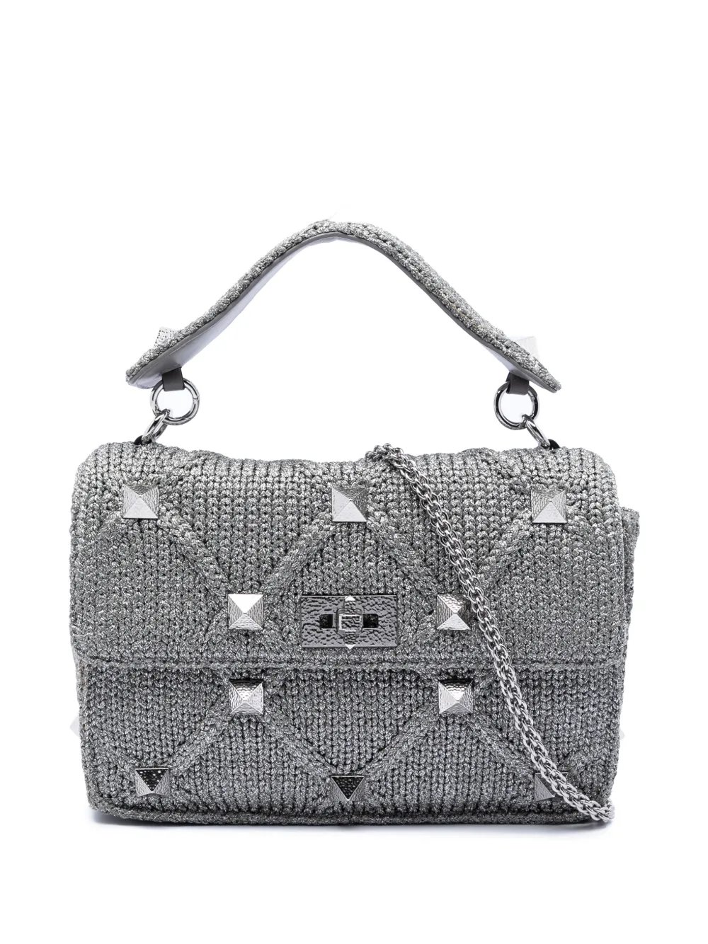 2018-2025 Large Metallic Knit Roman Stud satchel
