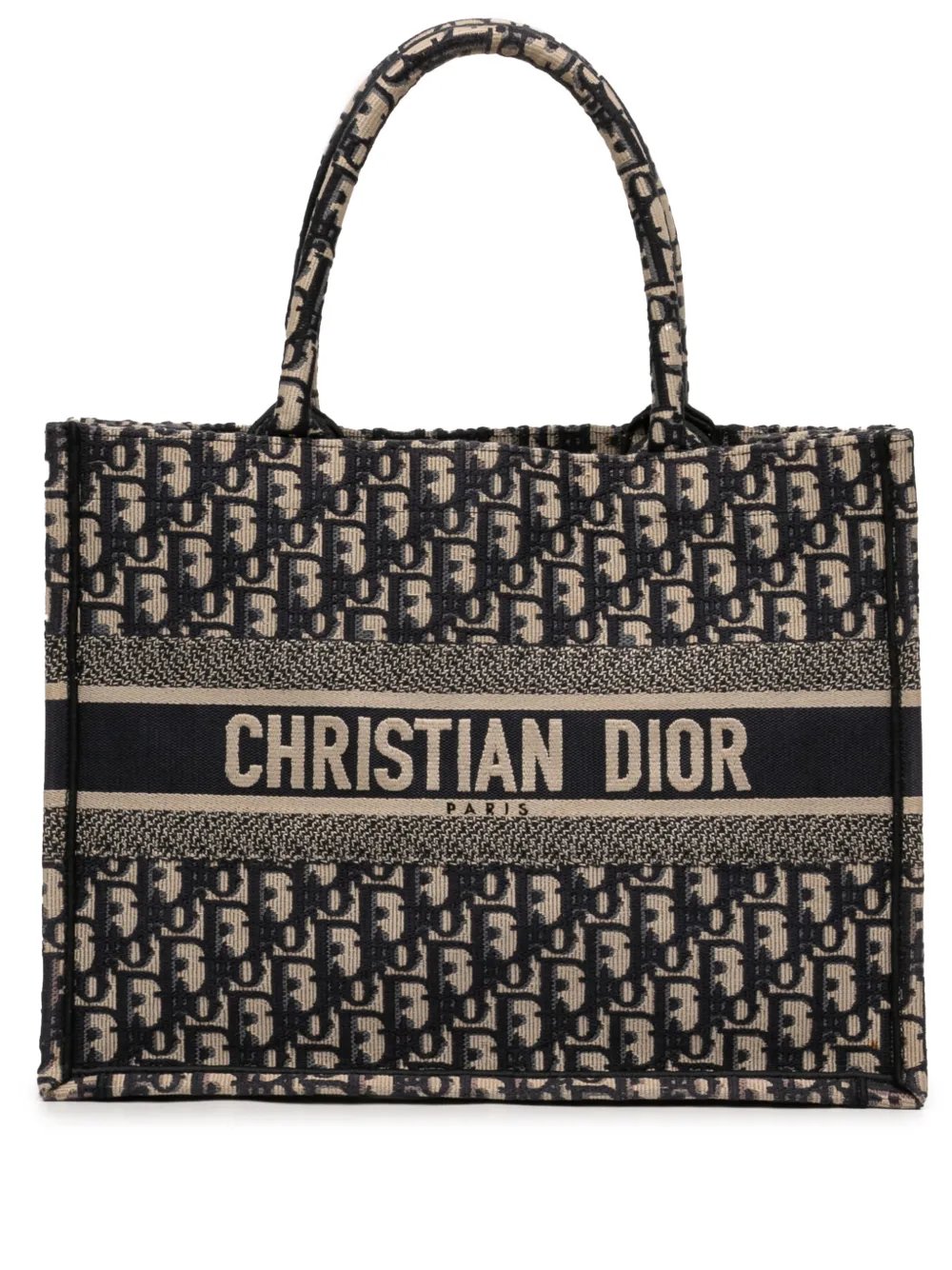 2021 Medium Oblique Embroidered Canvas Book tote bag