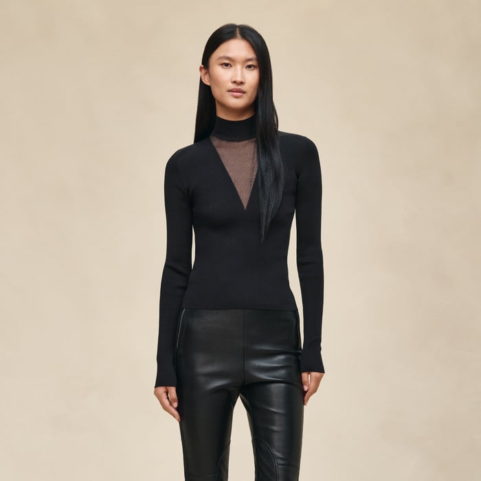 Noir Cashmere Long-sleeve Sweater