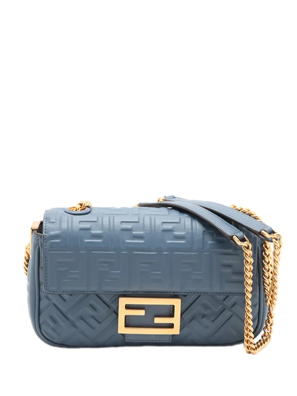 2010-2026 Small FF Nappa Embossed Chain Midi Baguette shoulder bag