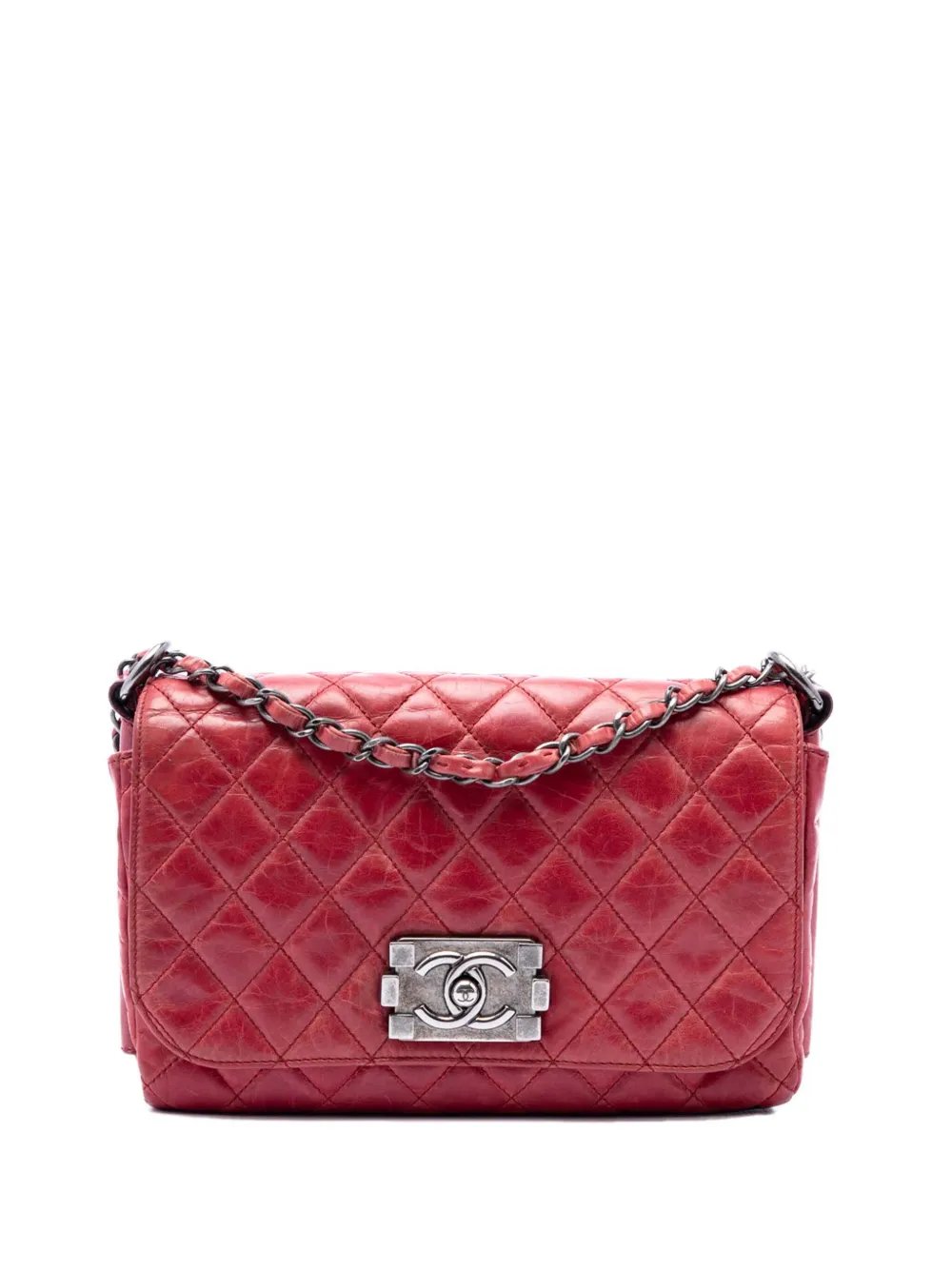 2012 Quilted Glazed Calfskin Soft Boy Flap shoulder bag