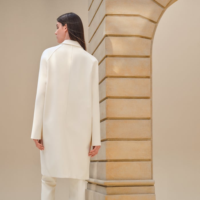 Blanc Cassé Zipped Supple Coat