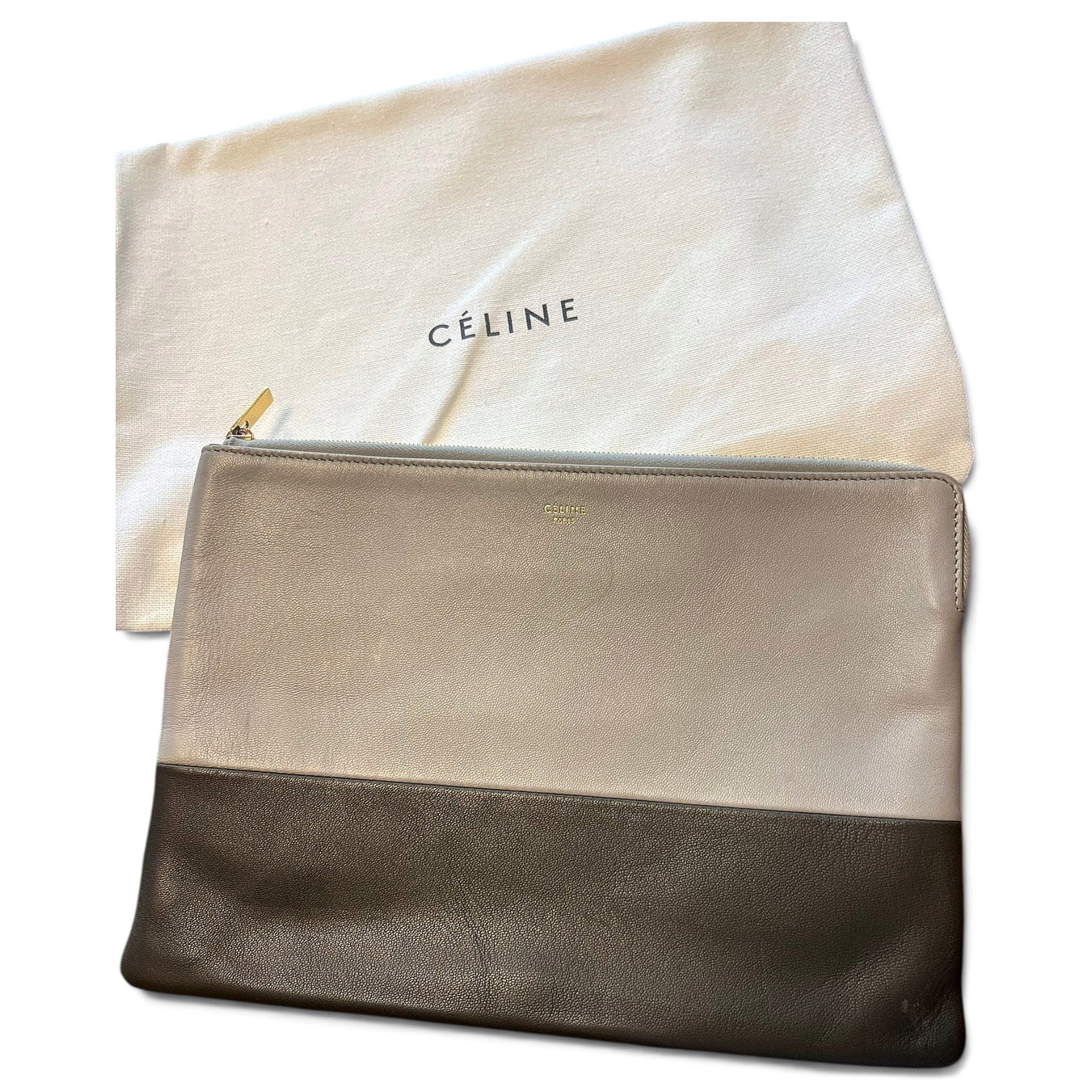 Leather clutch bag