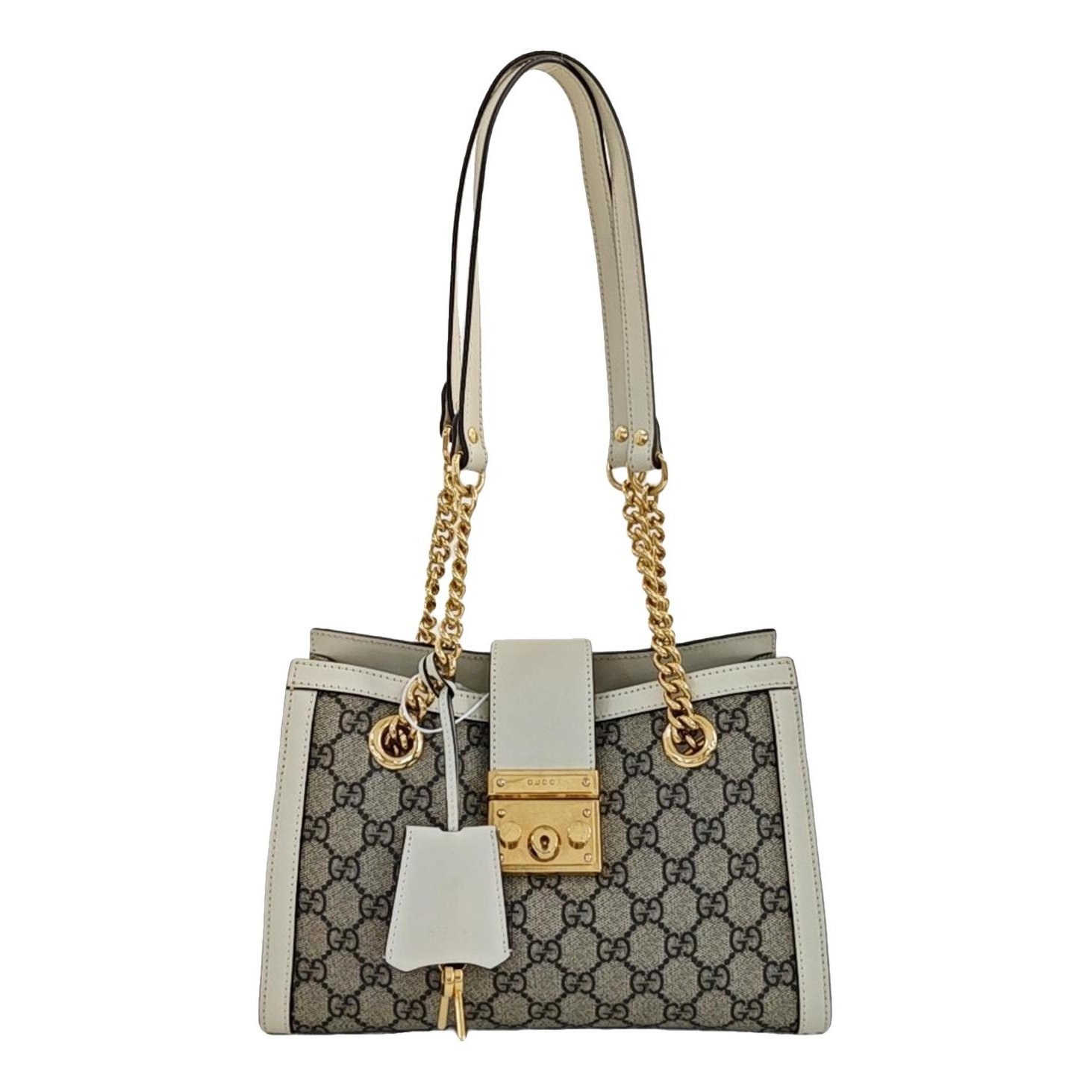 Padlock leather handbag