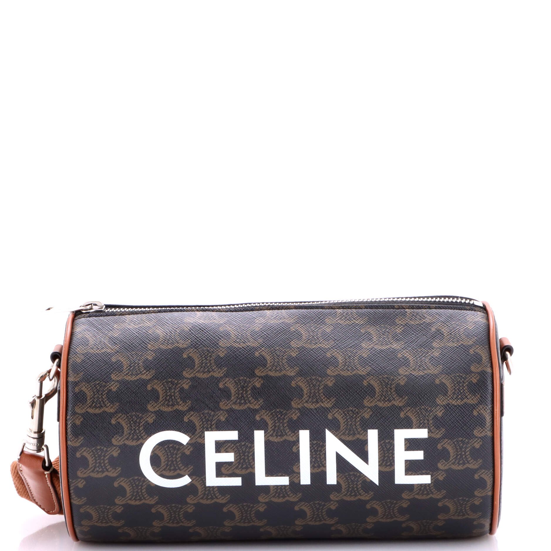 Logo Cylinder Bag Triomphe Coated Canva