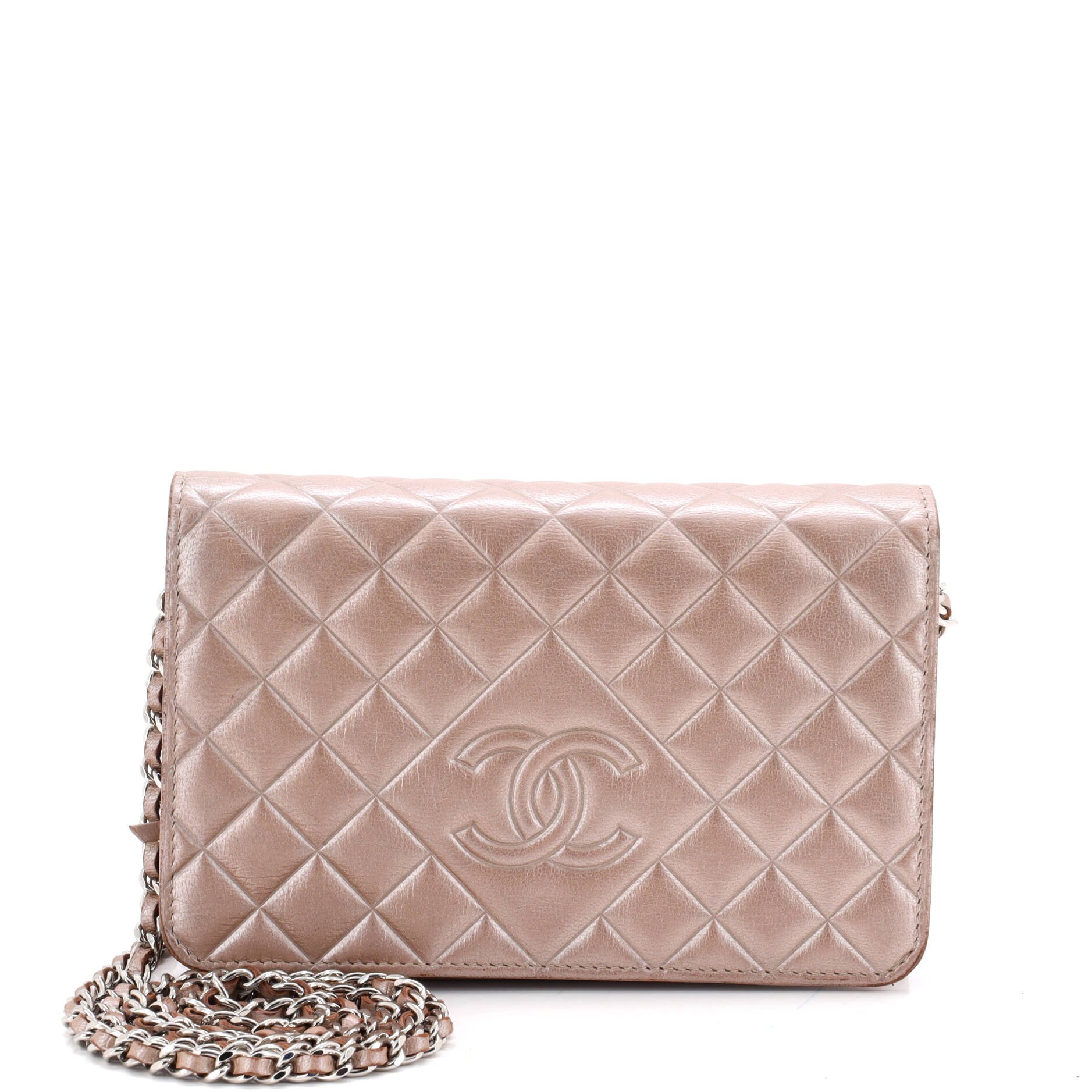 Diamond CC Wallet on Chain Quilted Lambskin