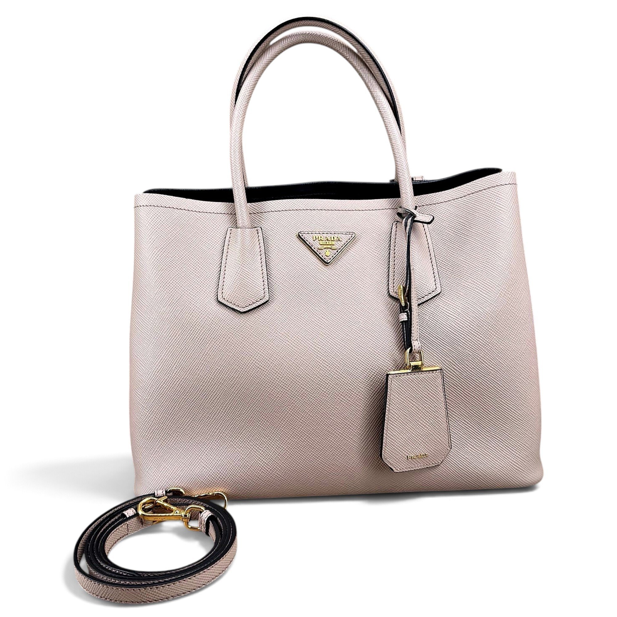 Double leather tote
